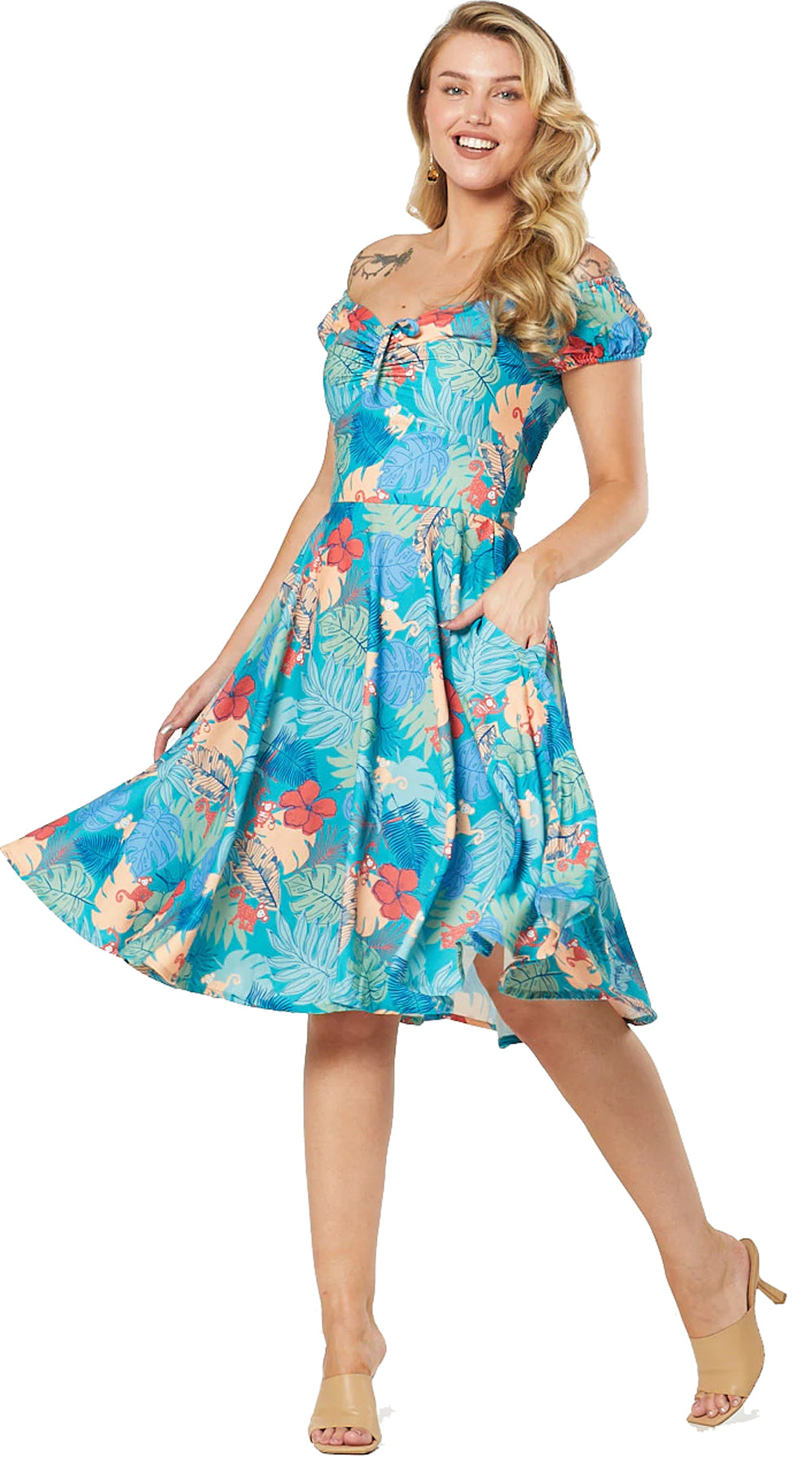 Timeless_Maddie_50s_FLORAL_Vintage_Blumen_SWING_DRESS_Kleid_killer_kirsche_1