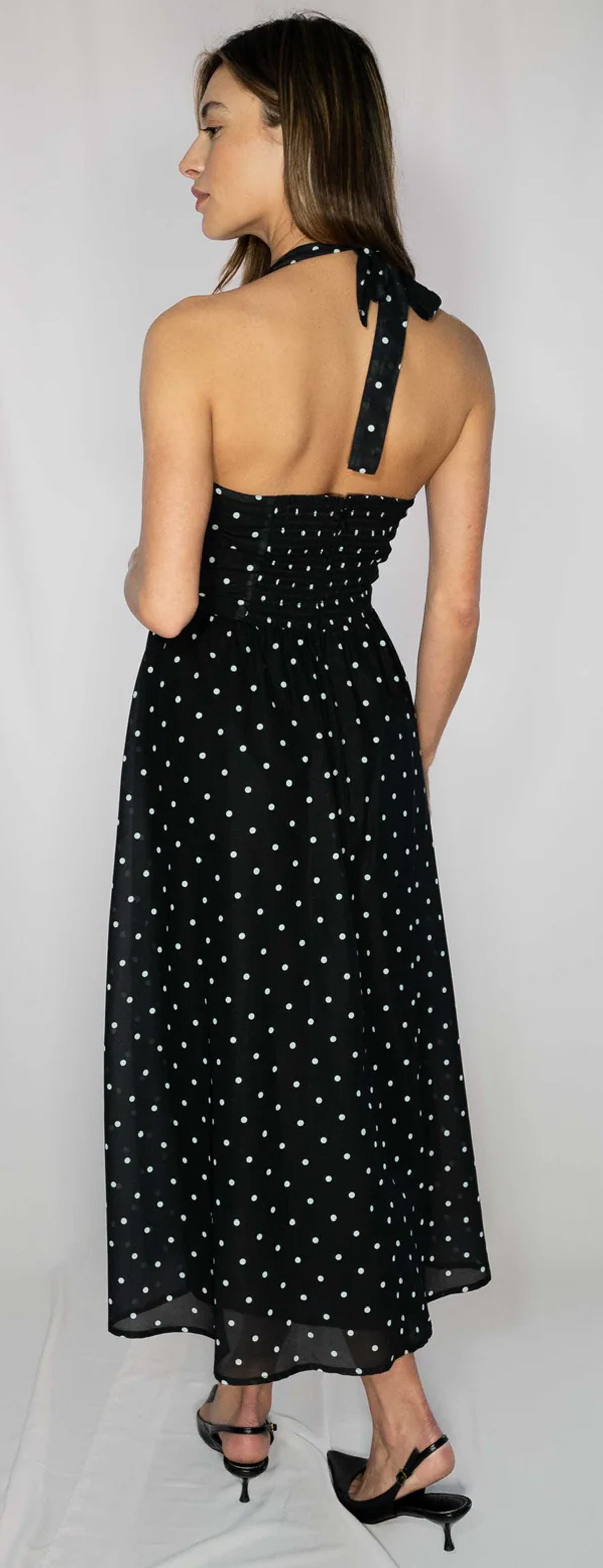 Timeless_OLIVE_POLKA_DOT_Traeger_50s_Vintage_Punkte_Chiffon_Neckholder_DRESS_Kleid_-_Schwarz-64KQux418ILttR