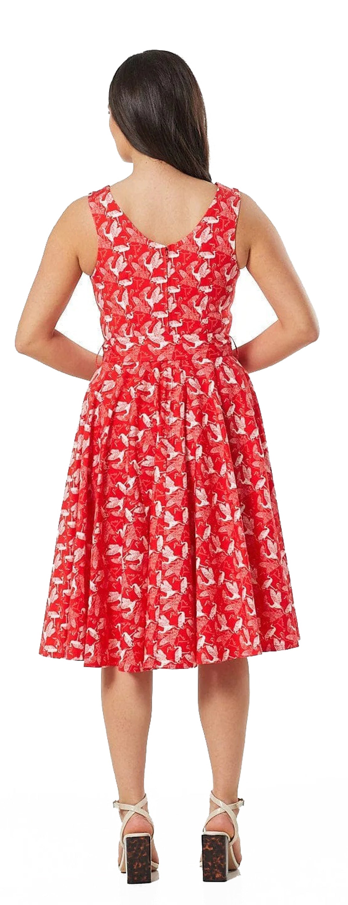 Timeless_RINA_CRANE_Vintage_Kraniche_Retro_SWING_DRESS_Traeger_Kleid-2