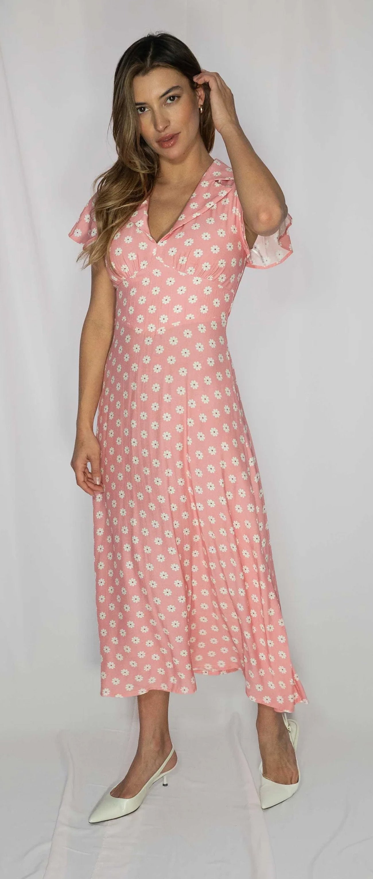 Timeless_SALOME_VINTAGE__Flutter_Sleeve_40s_Floral_Blueten_Swing_DRESS_Kleid_-_Pink-2