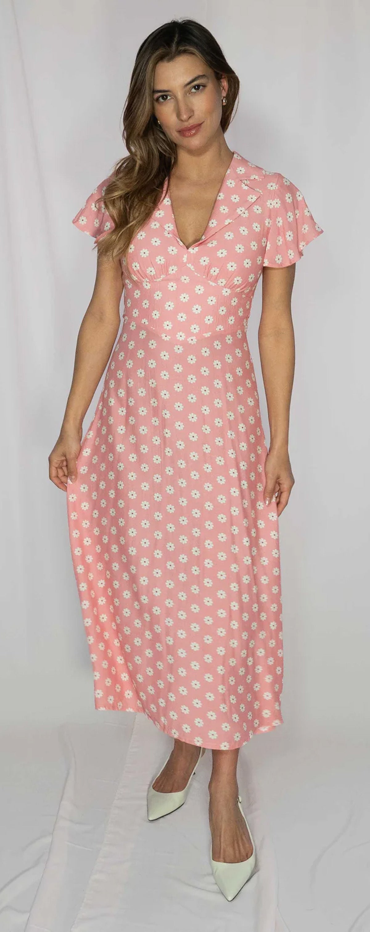 Timeless_SALOME_VINTAGE__Flutter_Sleeve_40s_Floral_Blueten_Swing_DRESS_Kleid_-_Pink-4