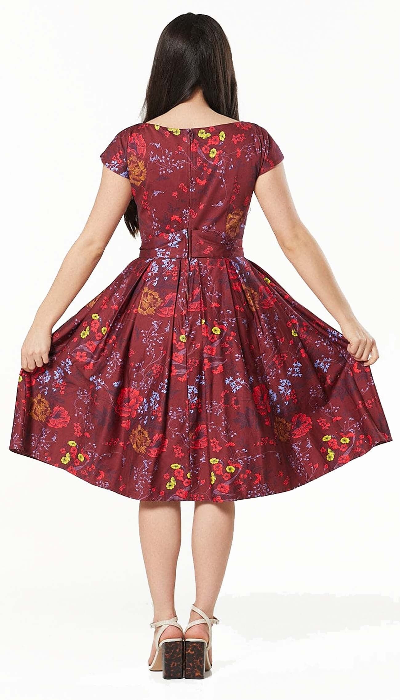 Timeless_TEAGAN_FLORAL_Vintage_FLOWER_Blumen_V-NECK_50s_SWING_DRESS_Kleid-3jk8cuWOJsVUPu