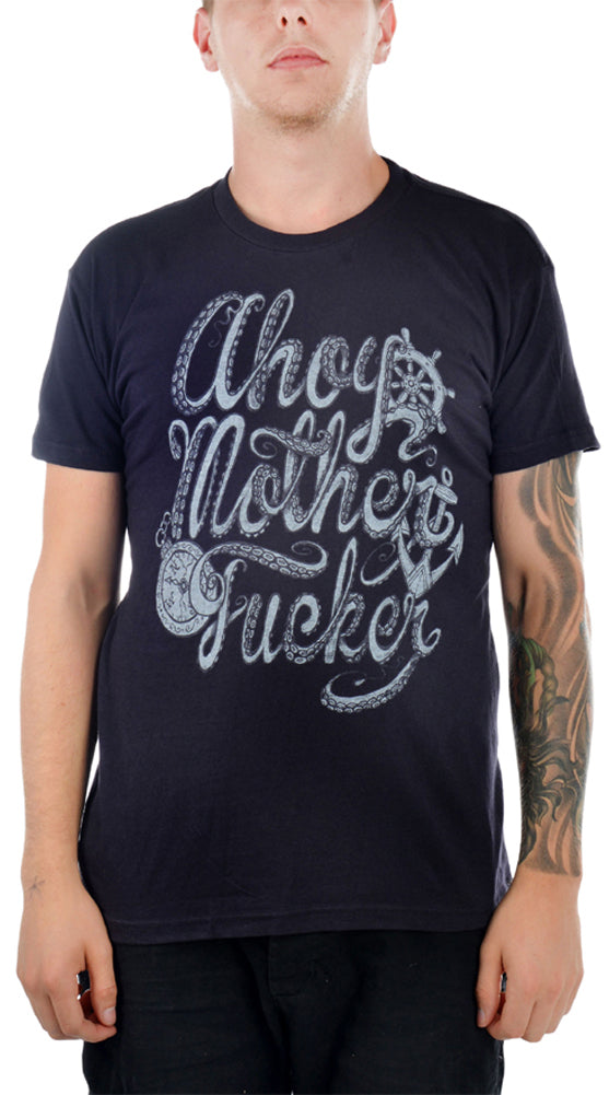 TooFast_AHOY_MOTHERFUCKER_Oldschool_Sailor_Men_T-Shirt_-_Blk