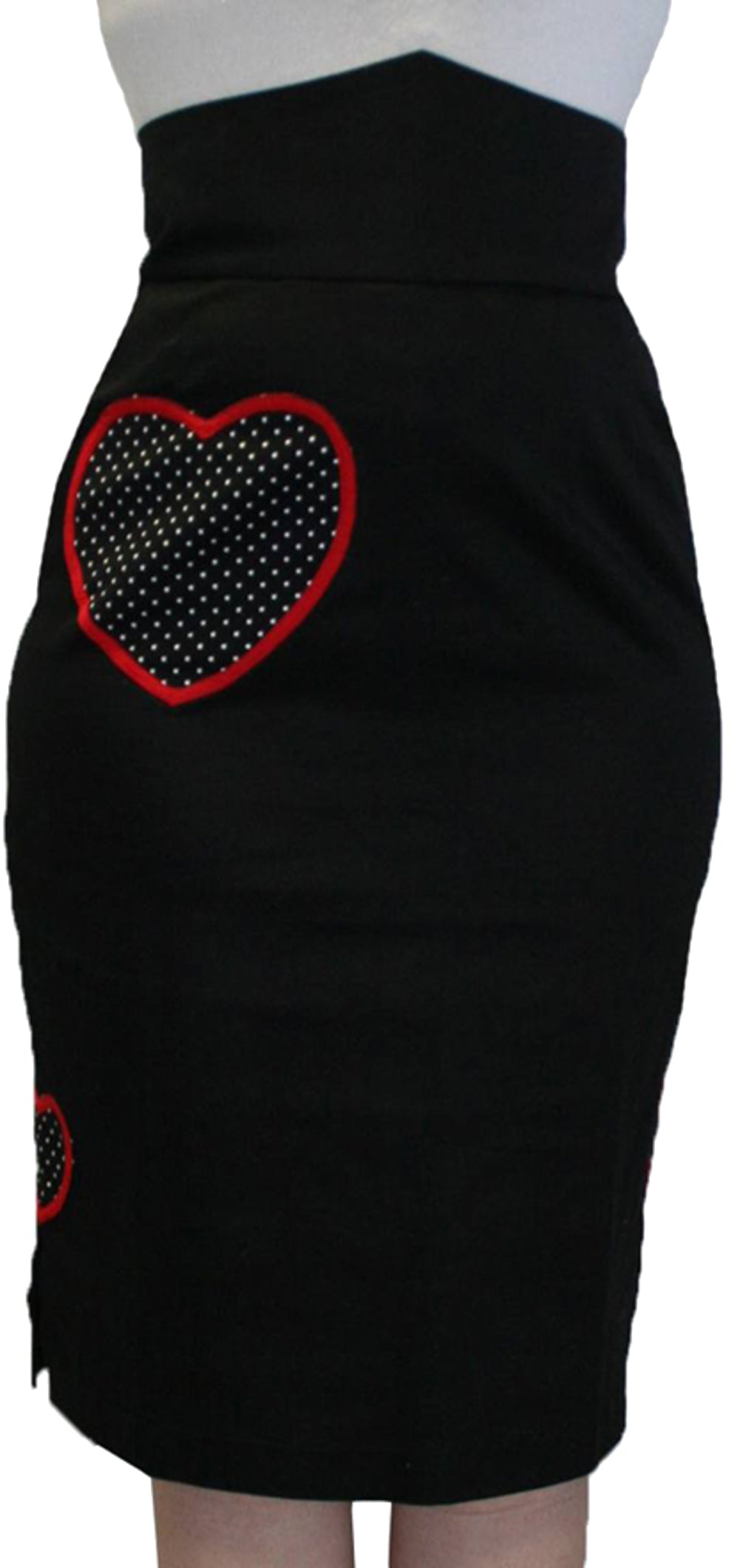 TooFast_HEARTLET_Pencil_Skirt_POLK_DOTS_Rock