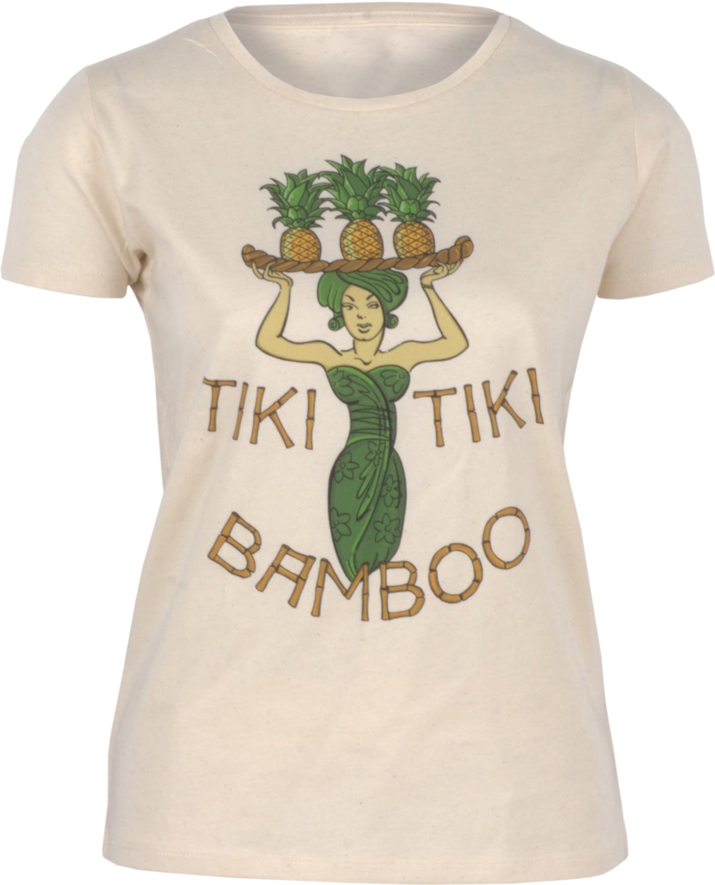 Traumtrulla_TIKI_TIKI_BAMBOO_Tropical_ANANAS_Kurzarm_Retro_MOTIV_T-SHIRT_-_Creme_Killer_Kirsche-1