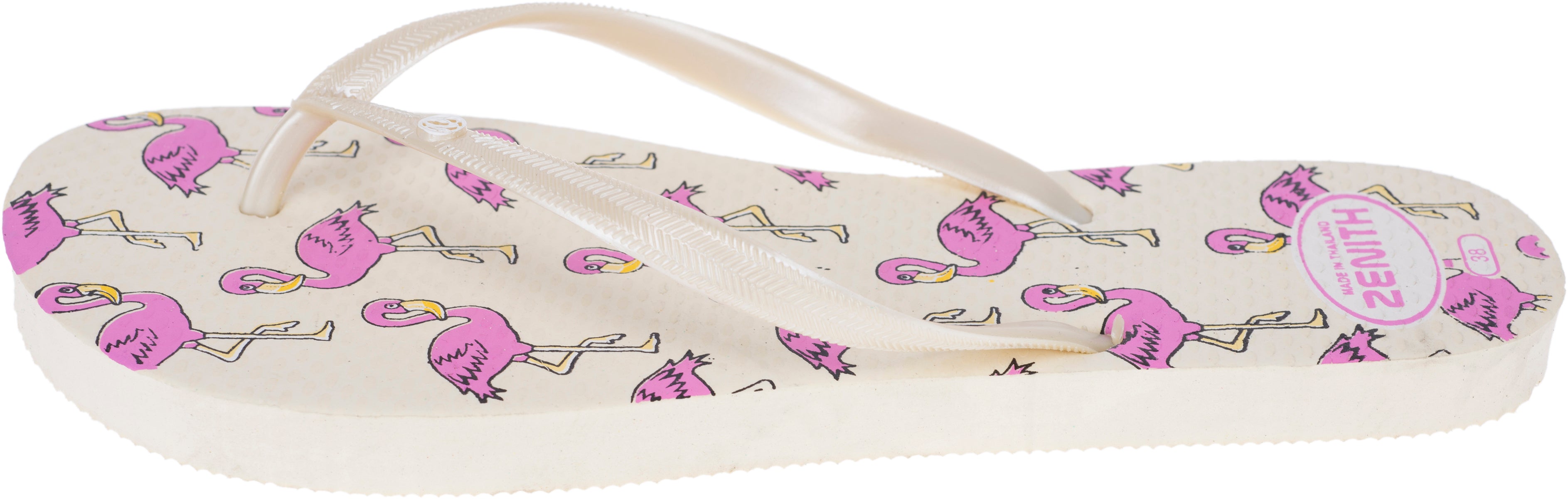 Tropical_FLAMINGO_Retro_TIKI_Badeschuhe_ZEHENTRENNER_-_Gelb-2