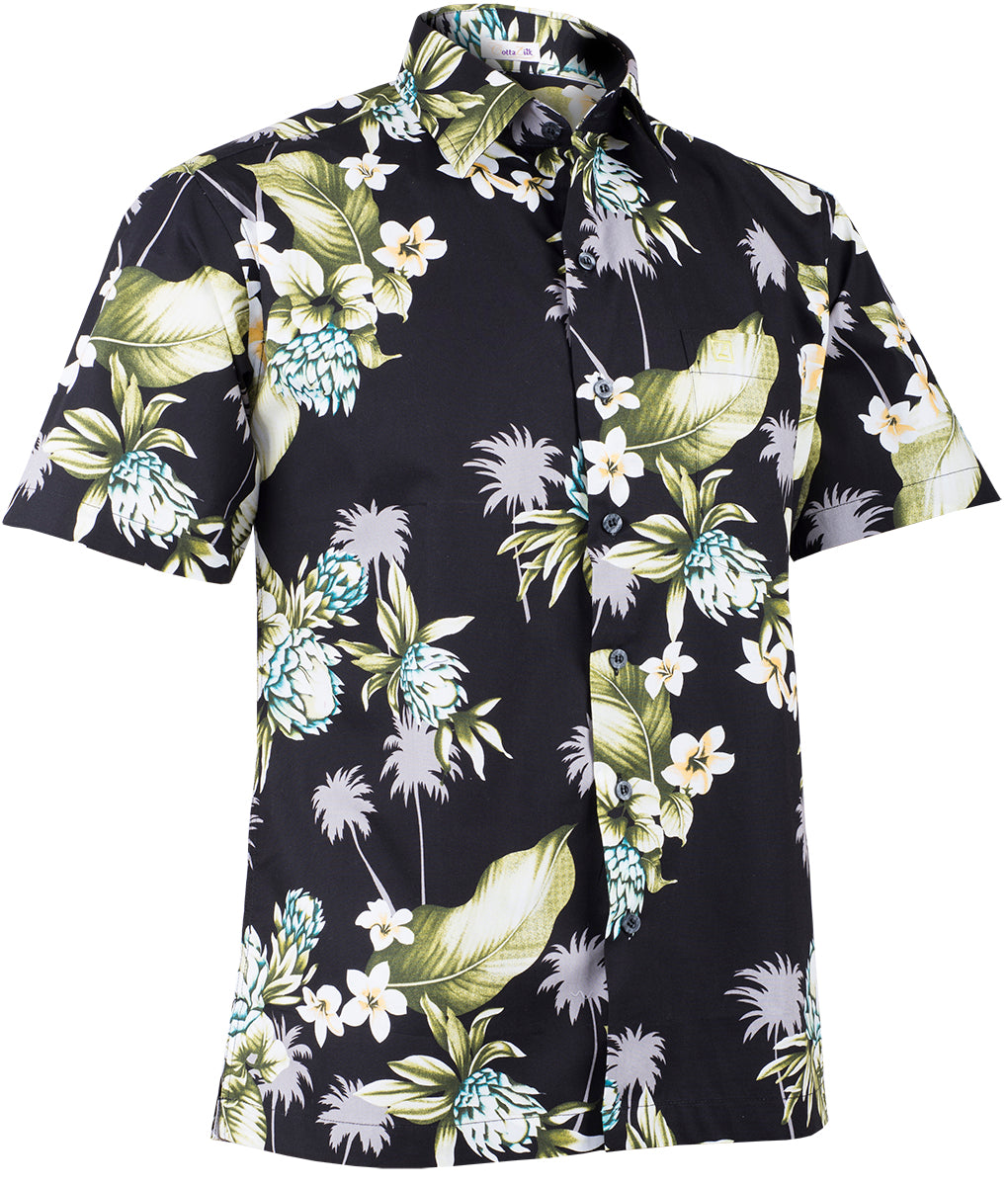 Tropical_MALEKO_Retro_FRANGIPANI_Floral_HERREN_Shirt_HAWAIIHEMD_Schwarz-3DhsOK385NQg6O