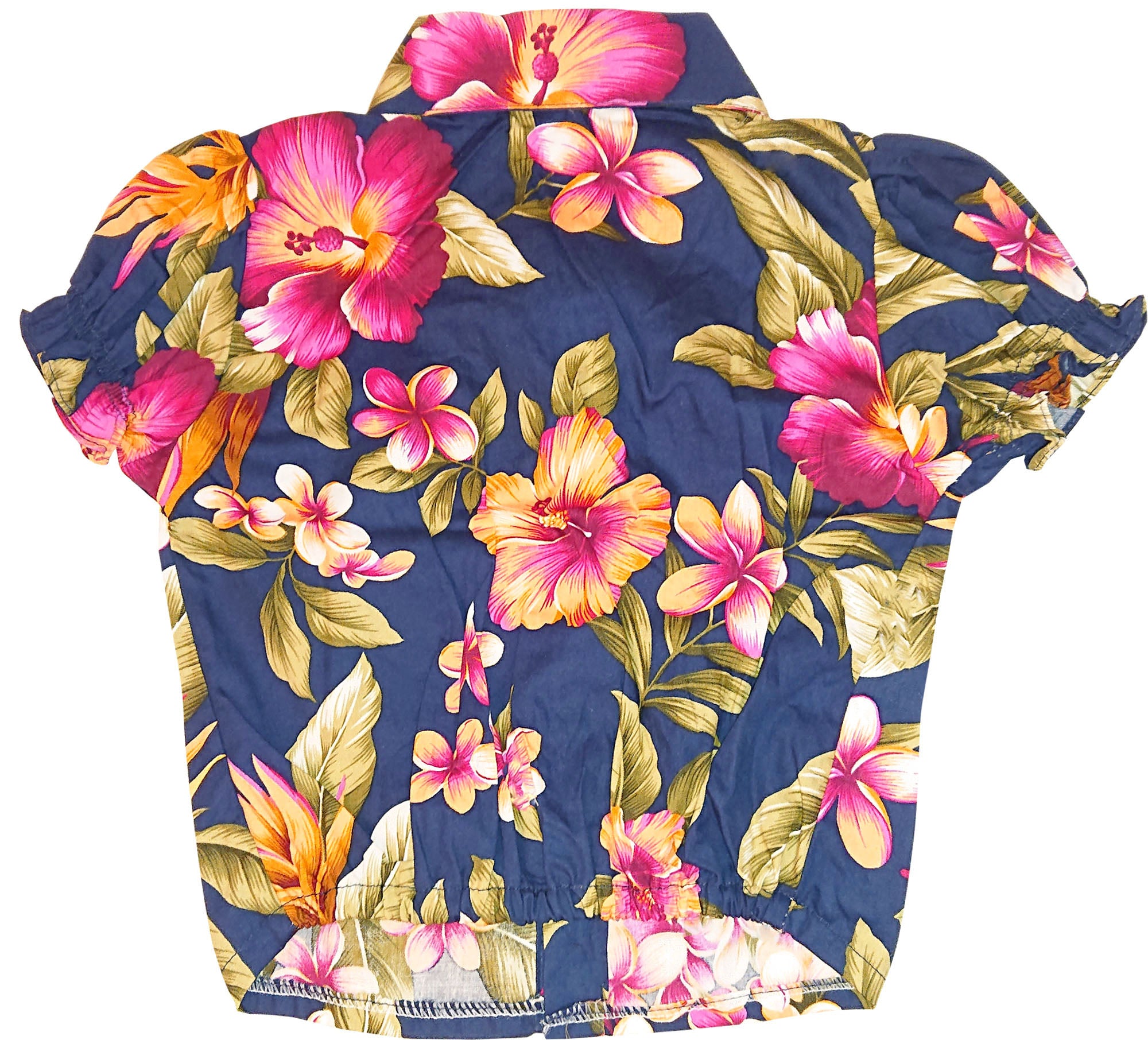 Tropical_TIE_UP_Frangipani_HIBISKUS_Blouse_Kinder_BLUSE_Oberteil_Blau-2