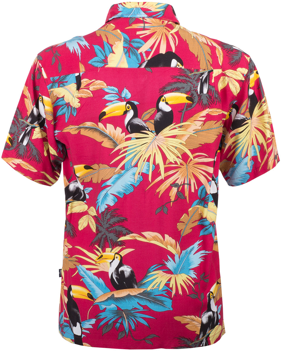 Tropical_VEITT_Toucan_TUKAN_Palmenblaetter_Kurzarm_Shirt_HAWAIIHEMD_Rot-3