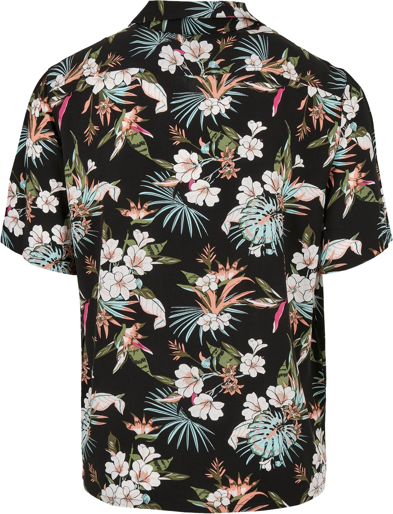 Urban_Classics_RESORT_SHIRT_Tropical_FLORAL_Retro_Kurzarm_HAWAII_HEMD_-_Schwarz_Killer_Kirsche-02