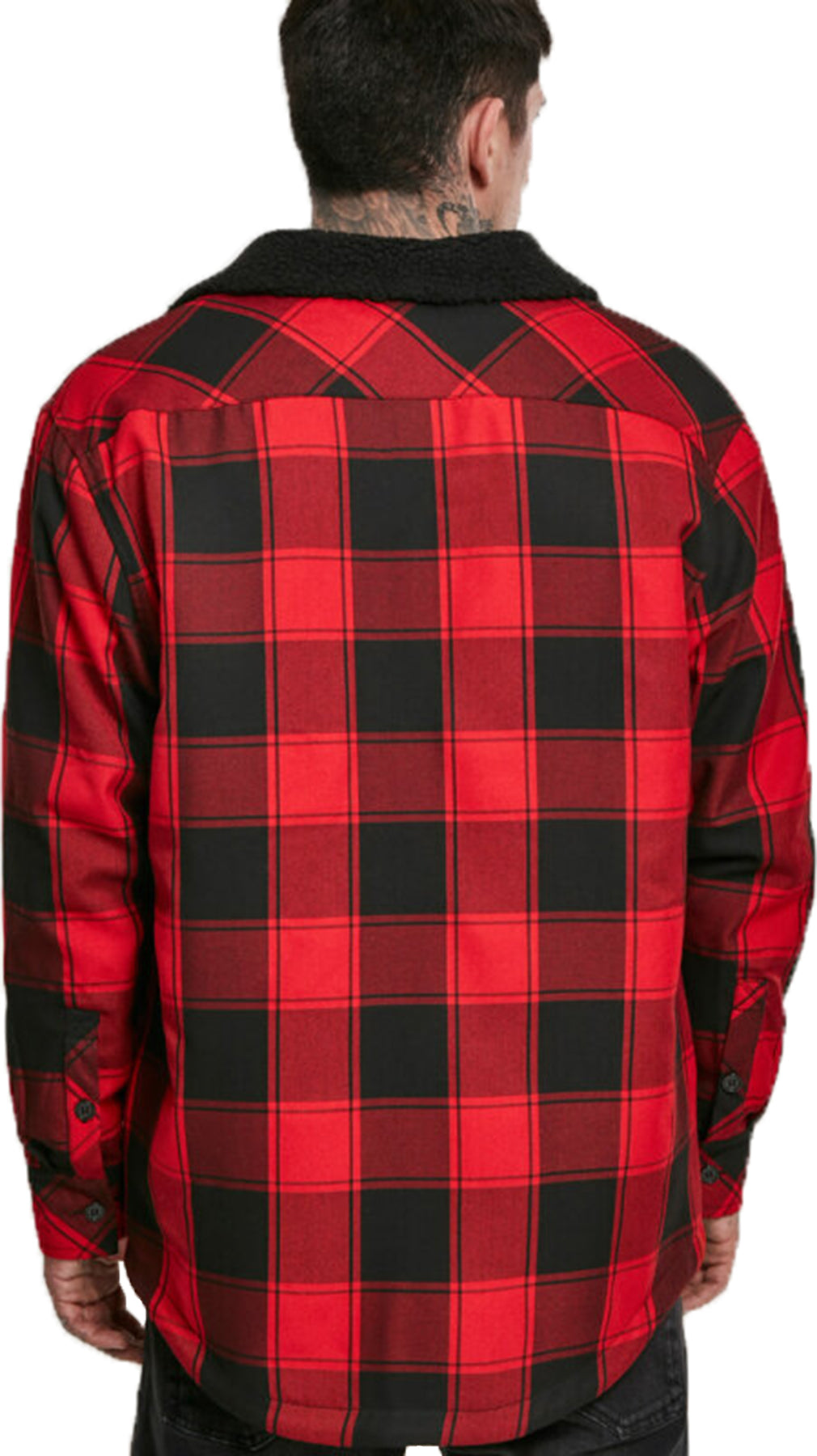 Urban_Classics_SHERPA_LINED_Retro_CHECK_Karo_Lumberjack_JACKET_Hemdjacke_-_Rot_Killer_Kirsche-3