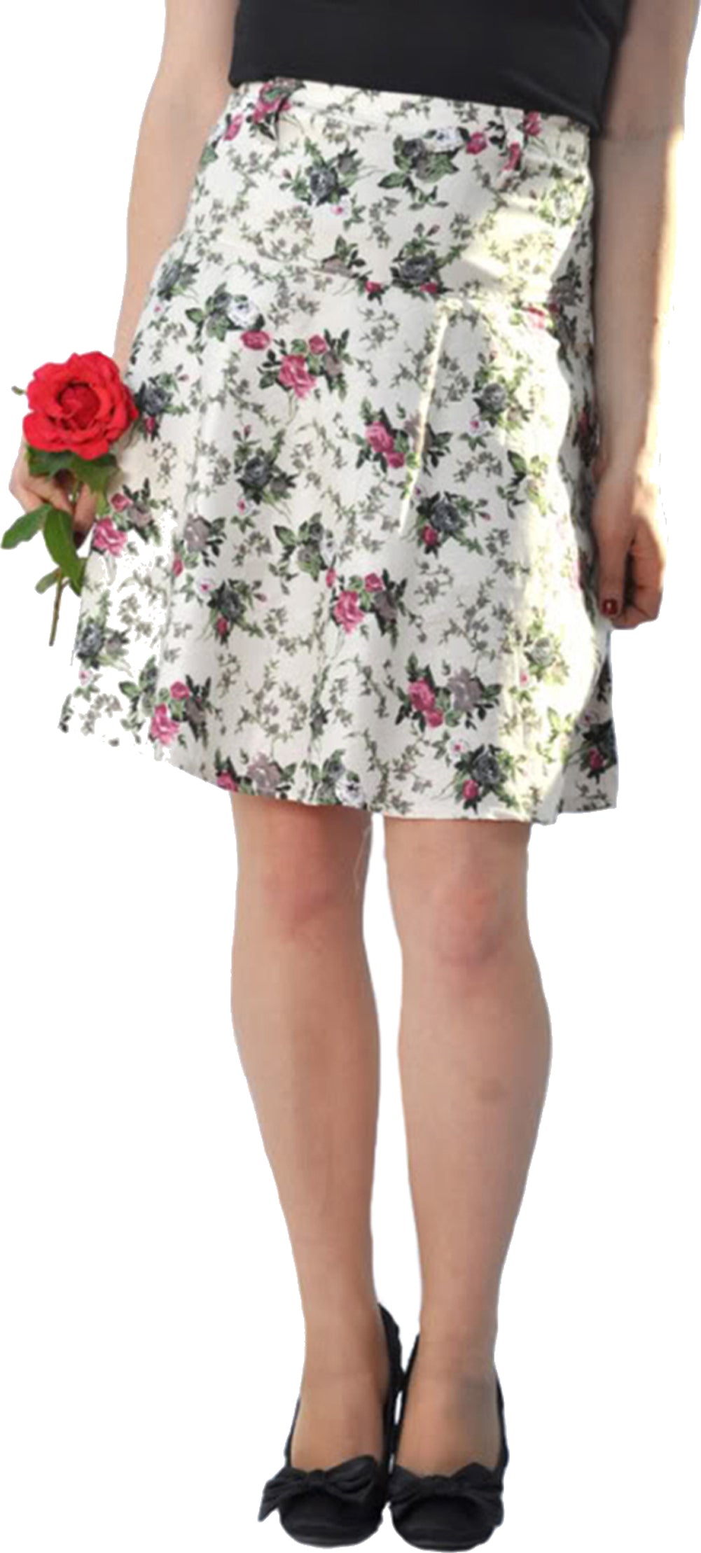 VINTAGE_Roses_allover_Pin_Up_ROCK_-_Weiss