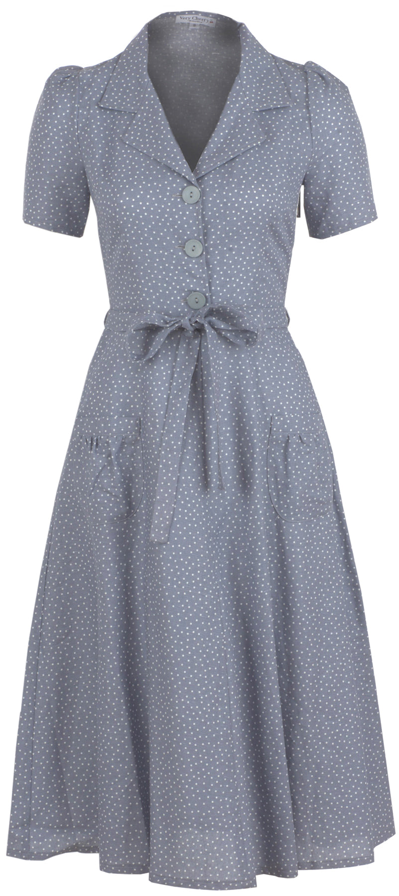 Verry_Cherry_hemdblusenkleid_punkte_kurzarm_vorne_dro503-143DLWMwyv4eK2X