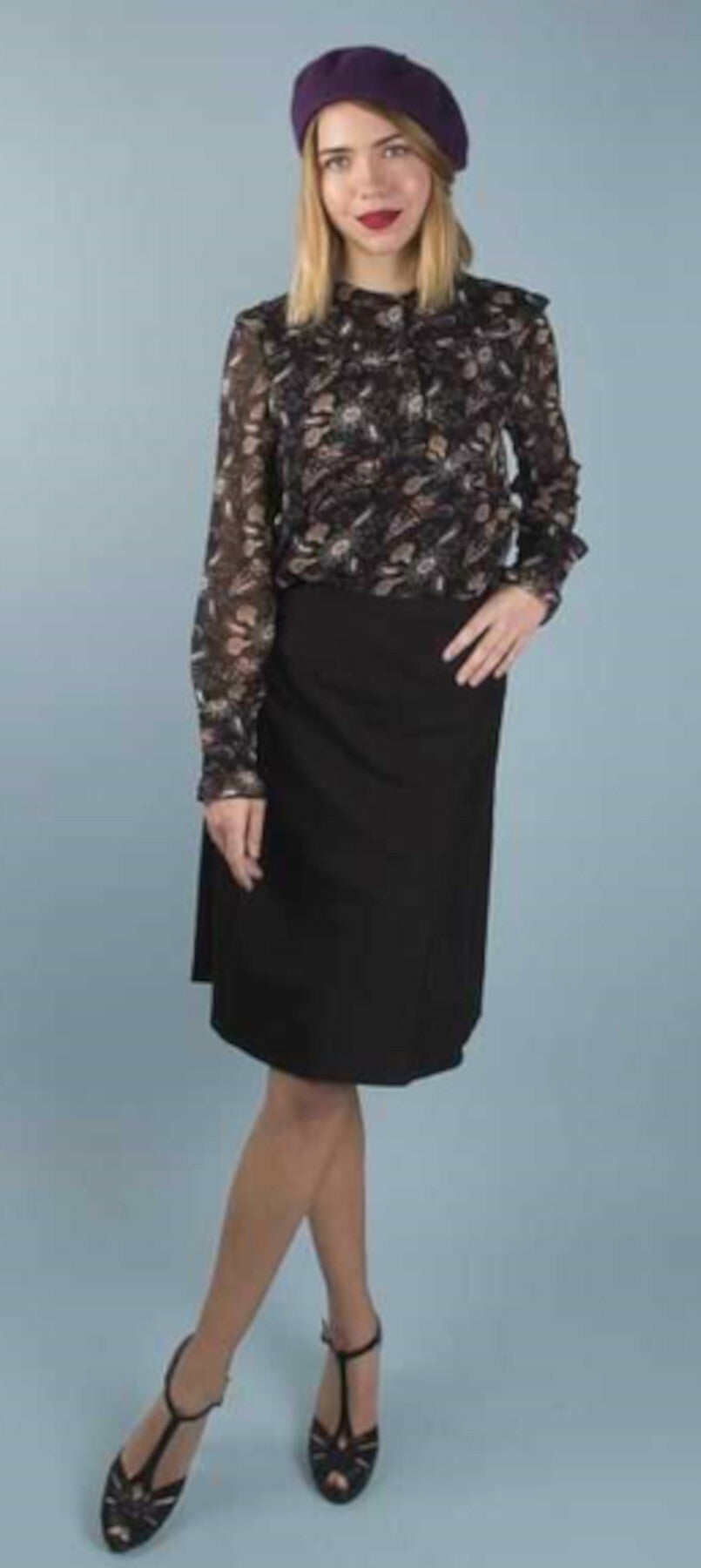 Very_Cherry_A-LINIE_SKIRT_Vintage_Black_Punty_PLAIN_High_Waist_50s_Retro_ROCK_killer_kirsche_2