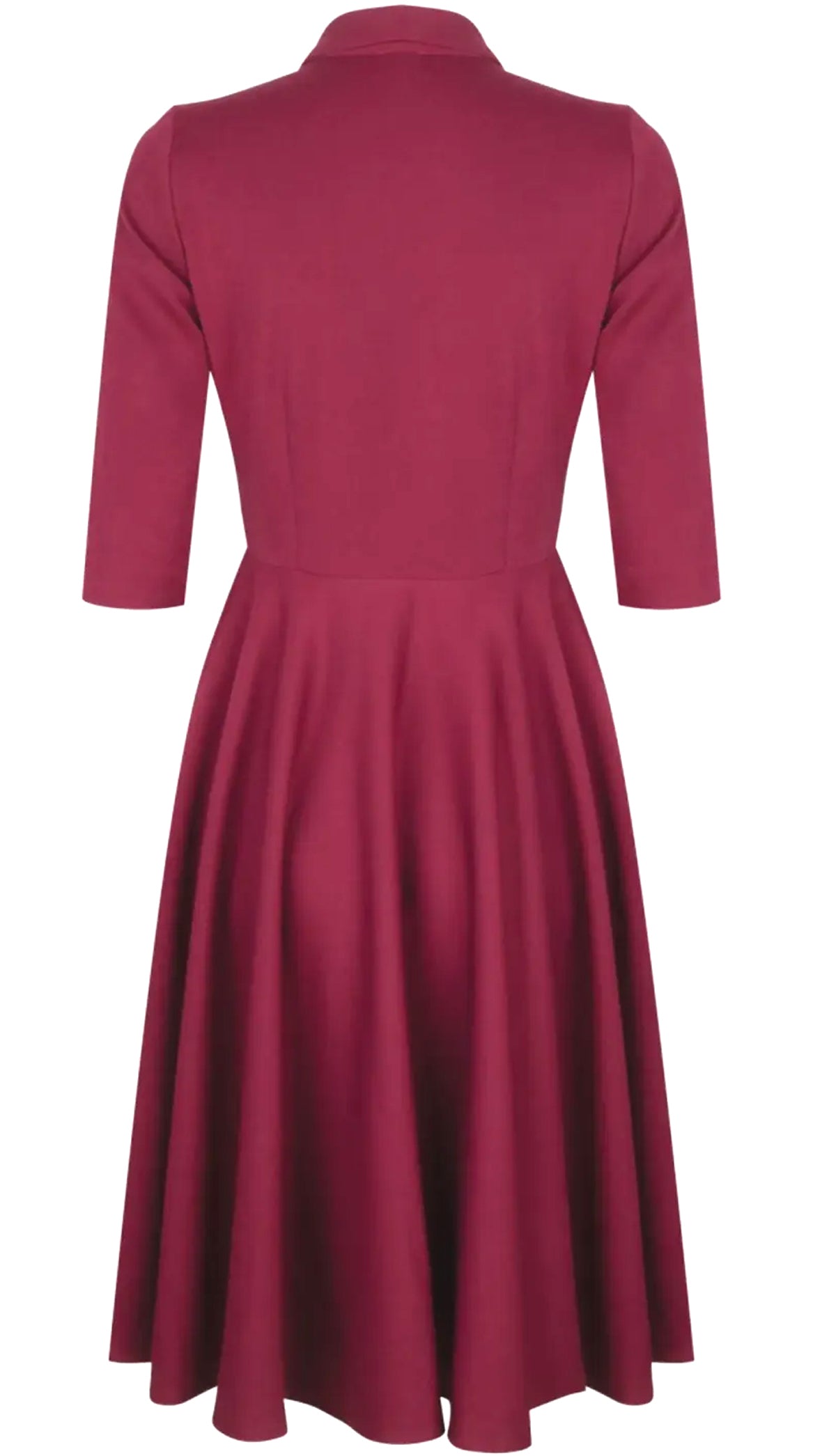 Very_Cherry_DLAINE_VINTAGE_PLAIN_Classic_Button_SWING_DRESS_Kleid_-_Kirschrot-2