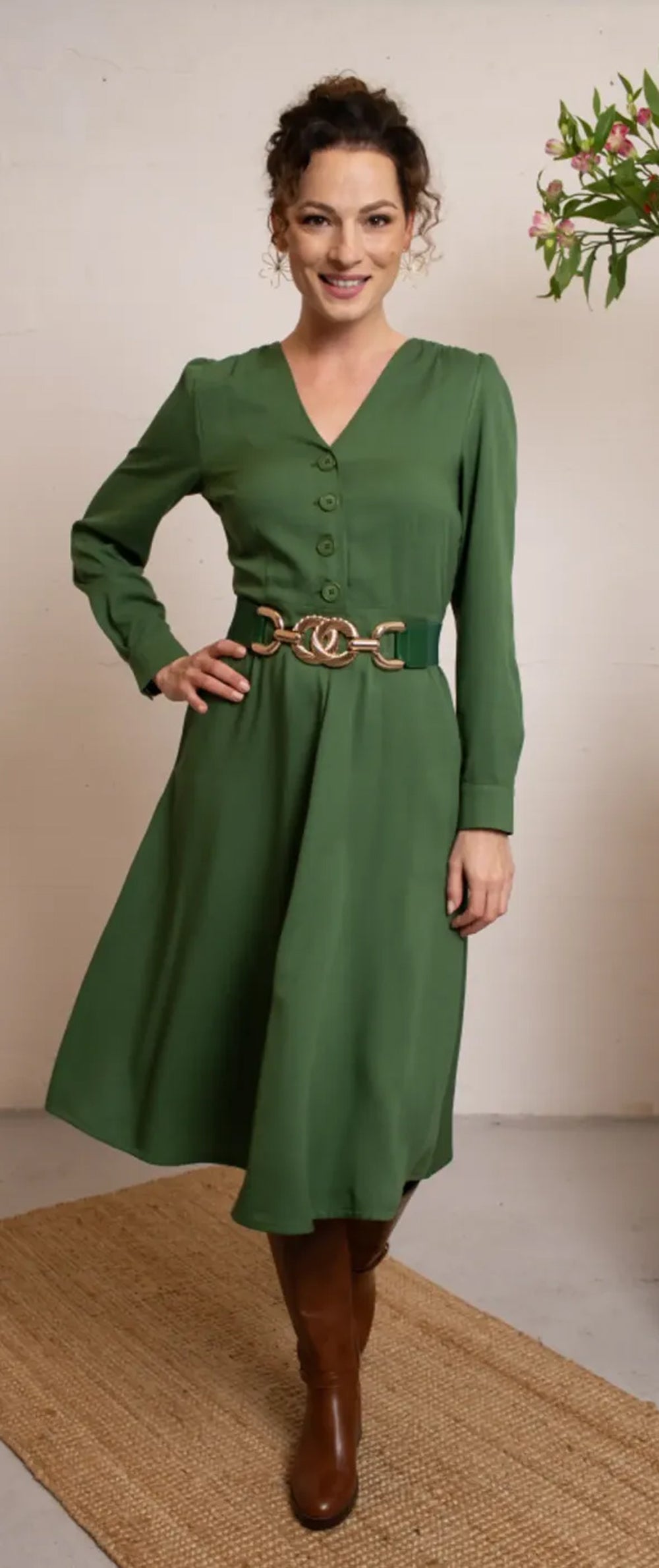 Very_Cherry_MAGNOLIA_OLETTE_Vintage_Retro_Langarm_HEMDKLEID_A-Linie_Dress_-_Gruen-1