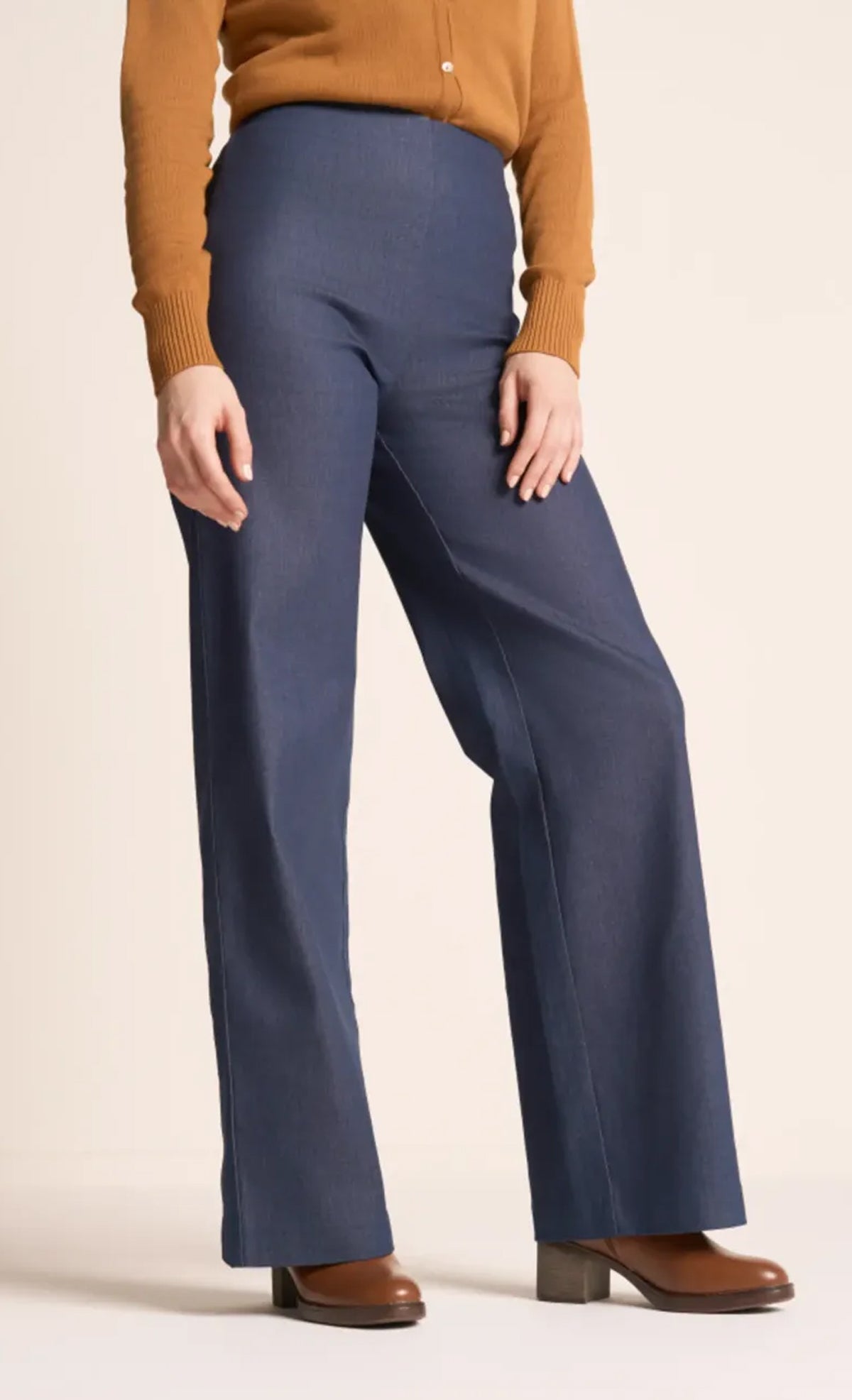 Very_Cherry_MARLENE_DENIM_Retro_PLAIN_High_Waist_HOSE_Pants_Dunkelblau-2