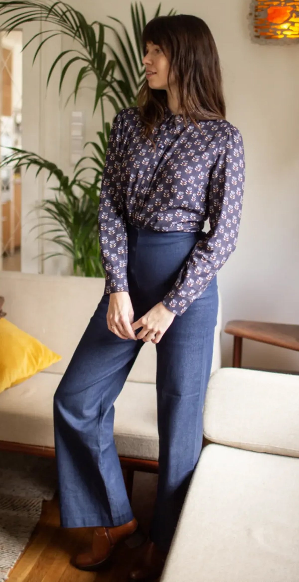 Very_Cherry_MARLENE_DENIM_Retro_PLAIN_High_Waist_HOSE_Pants_Dunkelblau-5