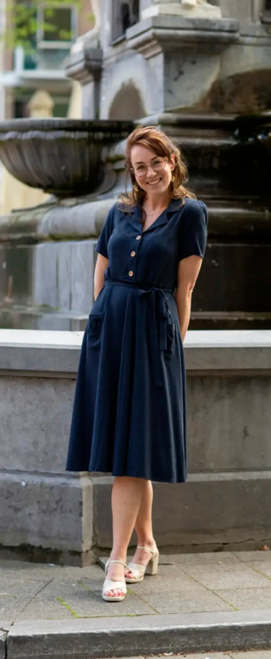 Very_Cherry_REVERS_DRESS_Vintage_Leinen_A-LINIE_Kleid_Hemdkleid_-_Dunkelblau-1