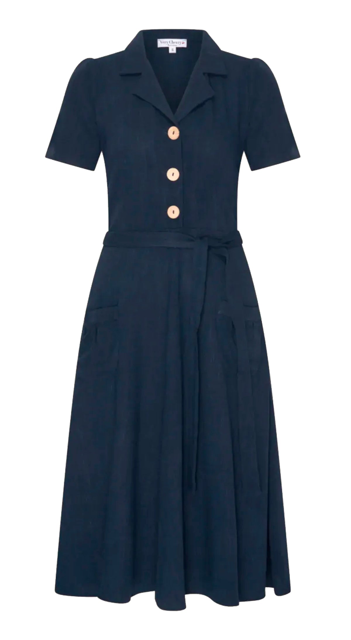 Very_Cherry_REVERS_DRESS_Vintage_Leinen_A-LINIE_Kleid_Hemdkleid_-_Dunkelblau-2