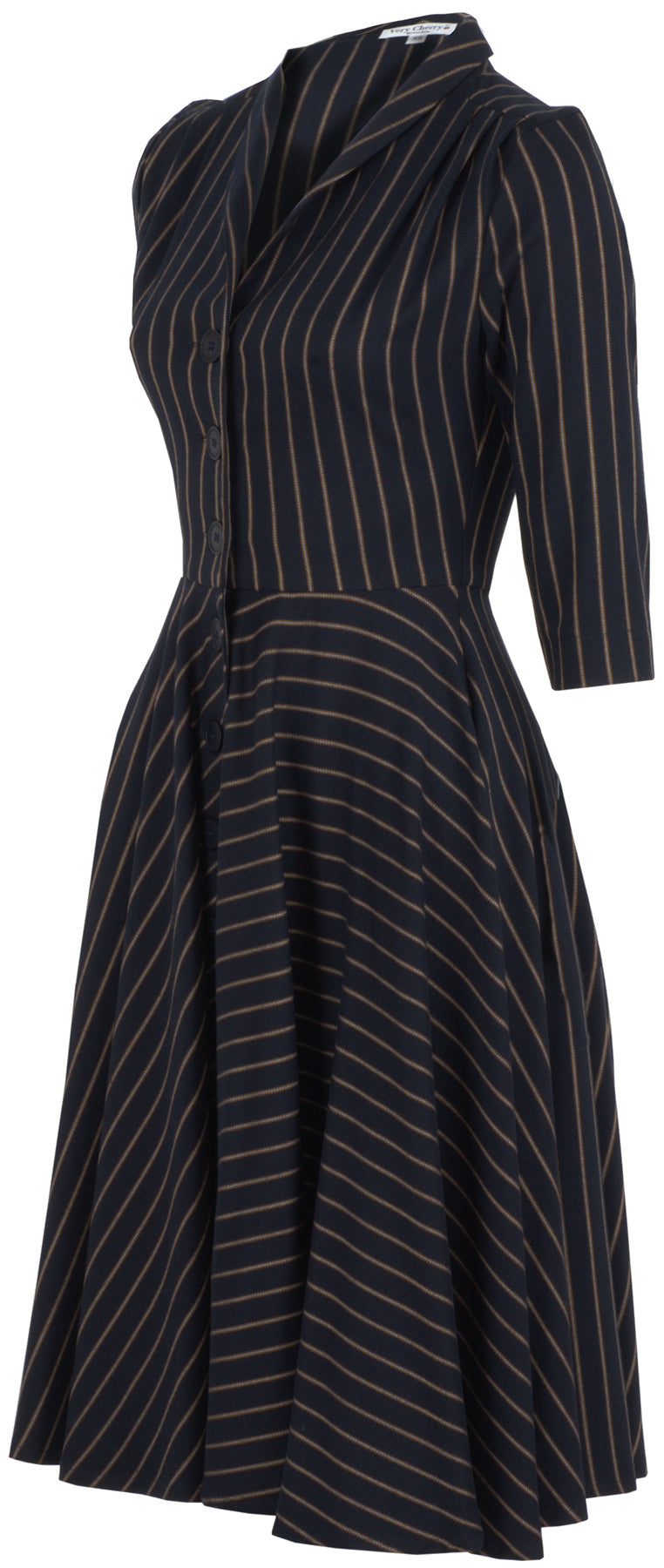Very_Cherry_kleid_stiped_streifen_dreiviertelarm_seitlich