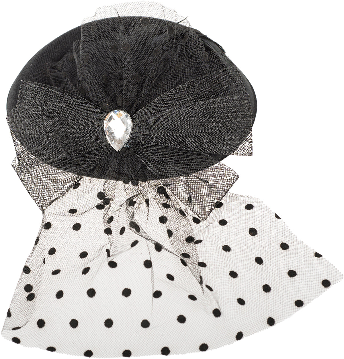 Vintage_ANGELINA_Kristall_BOW_Polka_Dot_PILLBOX_Hut_HEADPIECE-1