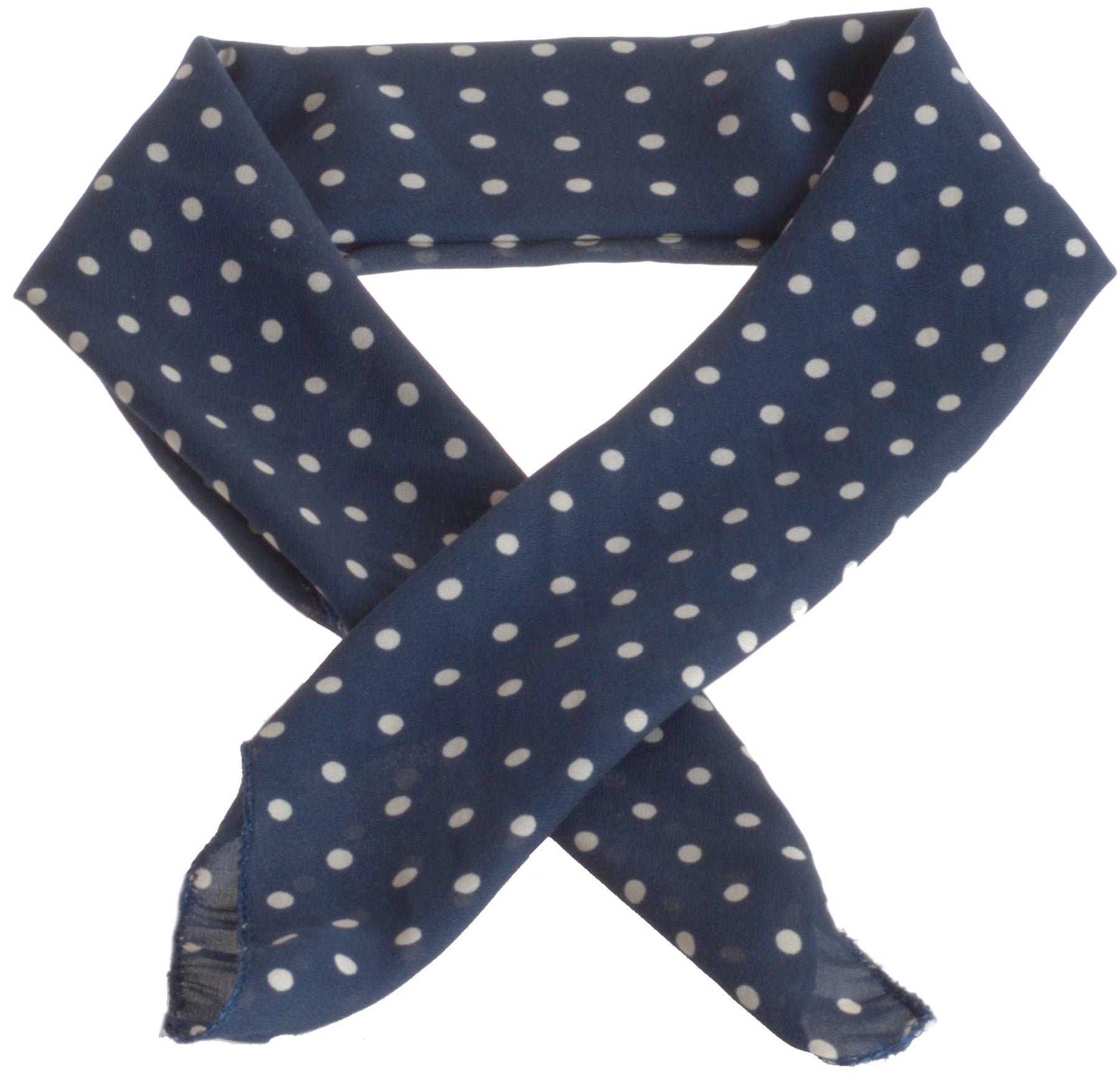 Vintage_AUREA_POLKA_DOT_Retro_PUNKTE_CHIFFON_Haarband_BANDANA_-_Dunkelblau_Killer_Kirsche-3