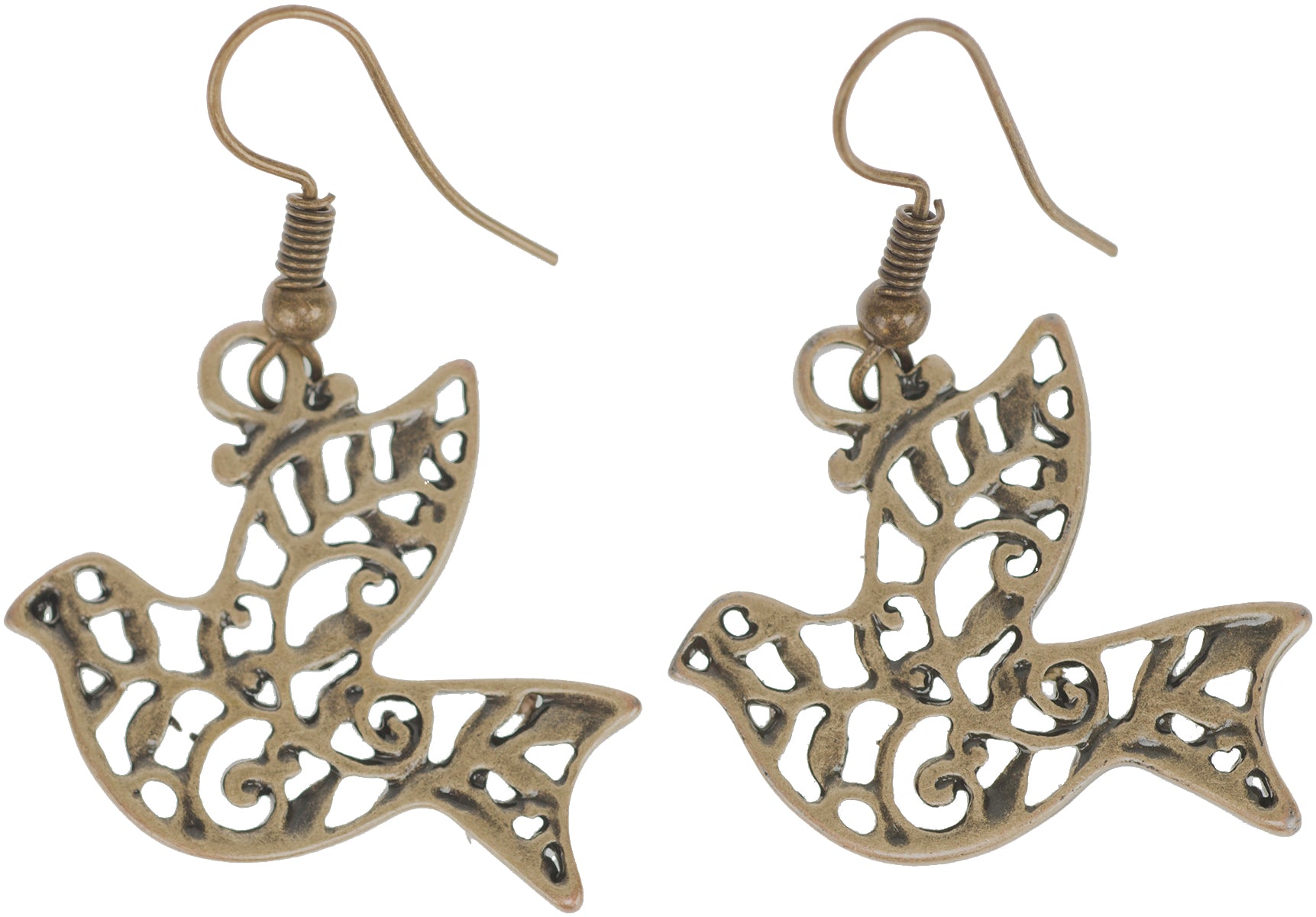Vintage_BIRDS_Retro_Tauben_DOVES_Ohrringe_OHRHaeNGER_-_Altgoldfarben-2