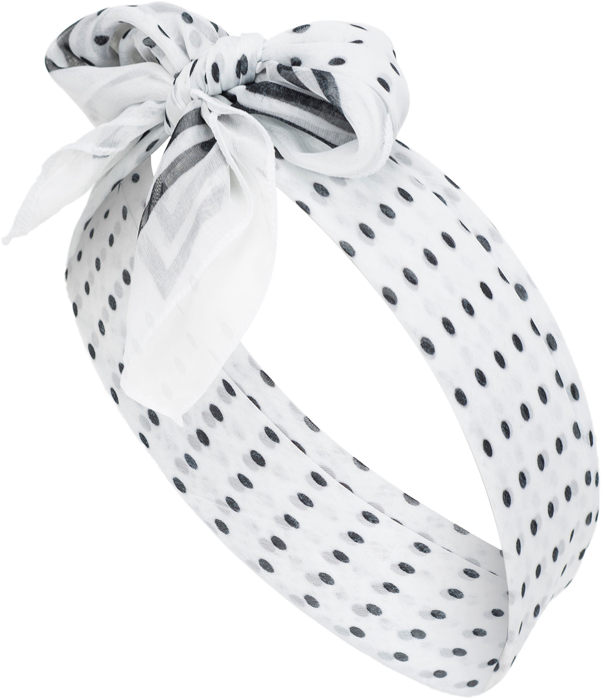 Vintage_DELANEY_Small_Polka_Dot_CHIFFON_STRIPES_Hair_Band_Haarband_BANDANA-3