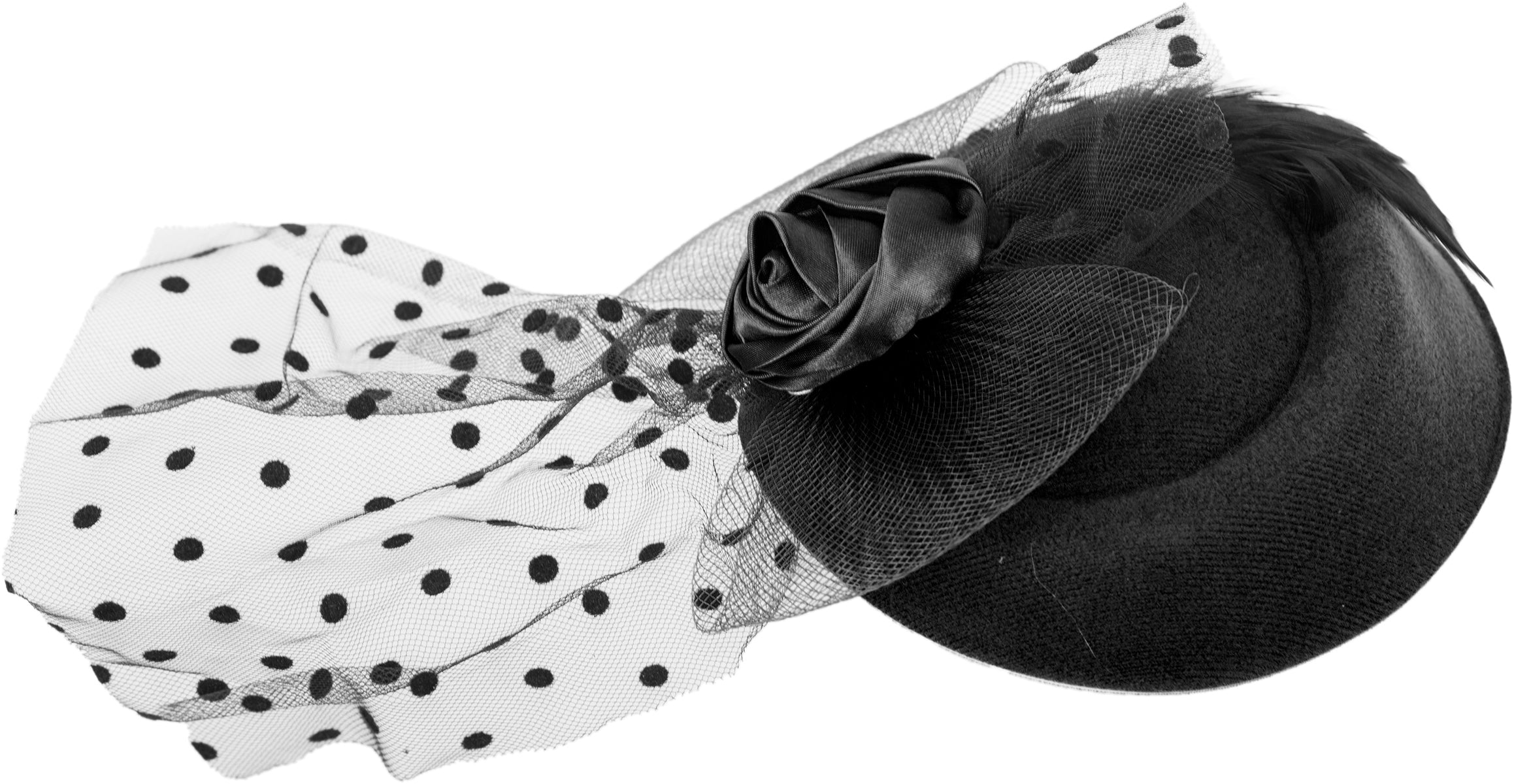 Vintage_DELA_Rose_BOW_Polka_Dot_PILLBOX_Hut_HEADPIECE-2