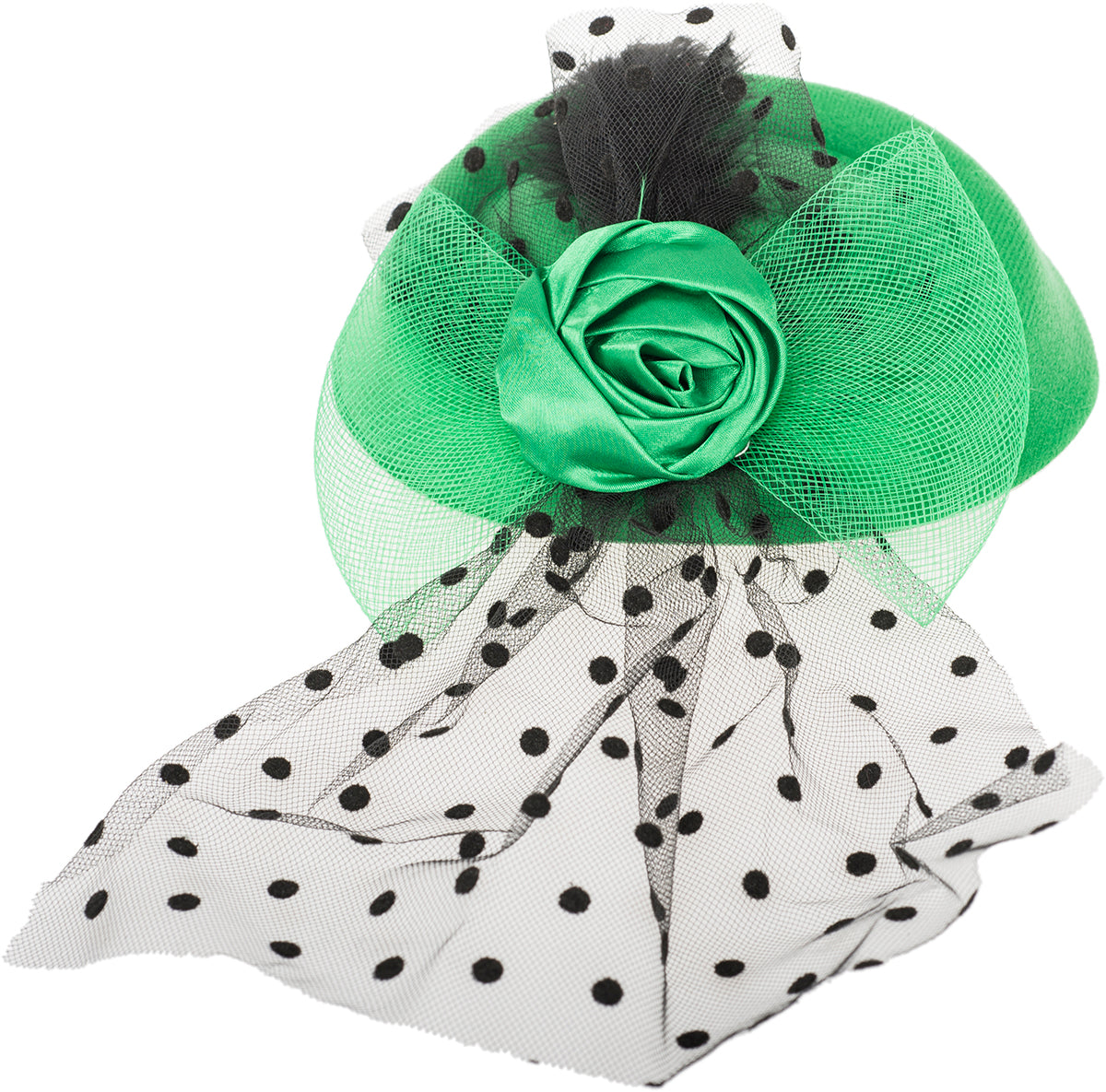 Vintage_DELA_Rose_BOW_Polka_Dot_PILLBOX_Hut_HEADPIECE-4