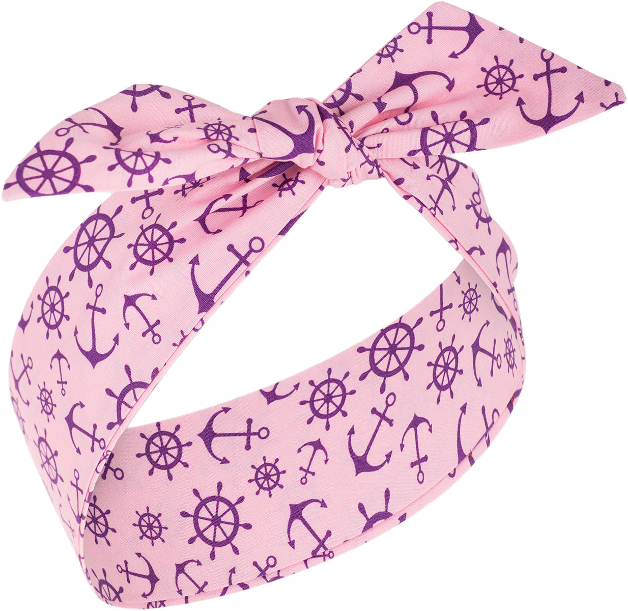 Vintage_GWYN_Sailor_ANCHOR_Anker_Steuerrad_Pin_Up_HAARBAND_Headband_rosa