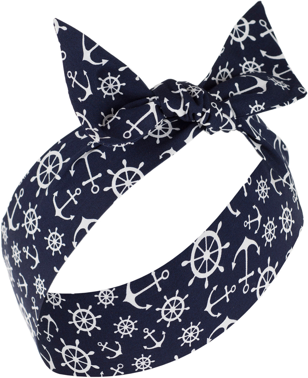 Vintage_GWYN_Sailor_ANCHOR_Anker_Steuerrad_Pin_Up_HAARBAND_Headband_schwarz