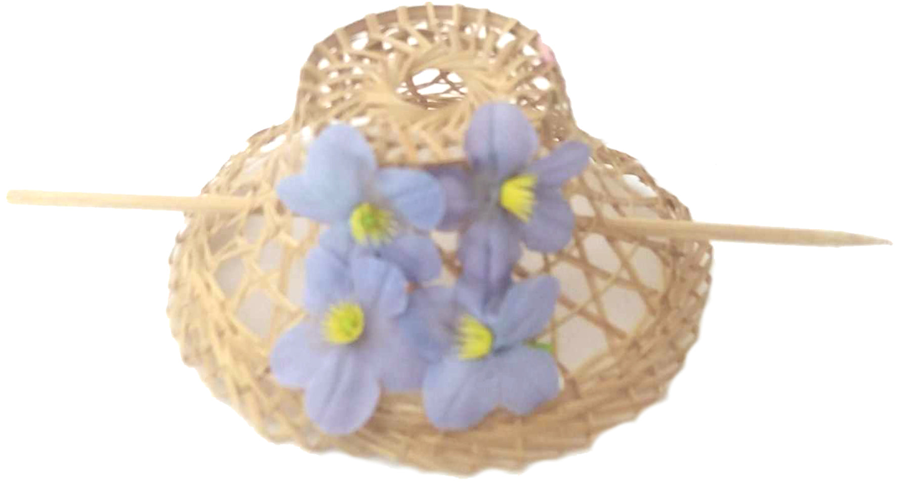 Vintage_HEADPIECE_Strohuetchen_BLueTEN_Haarspange_-_Flieder_killer_kirsche_1