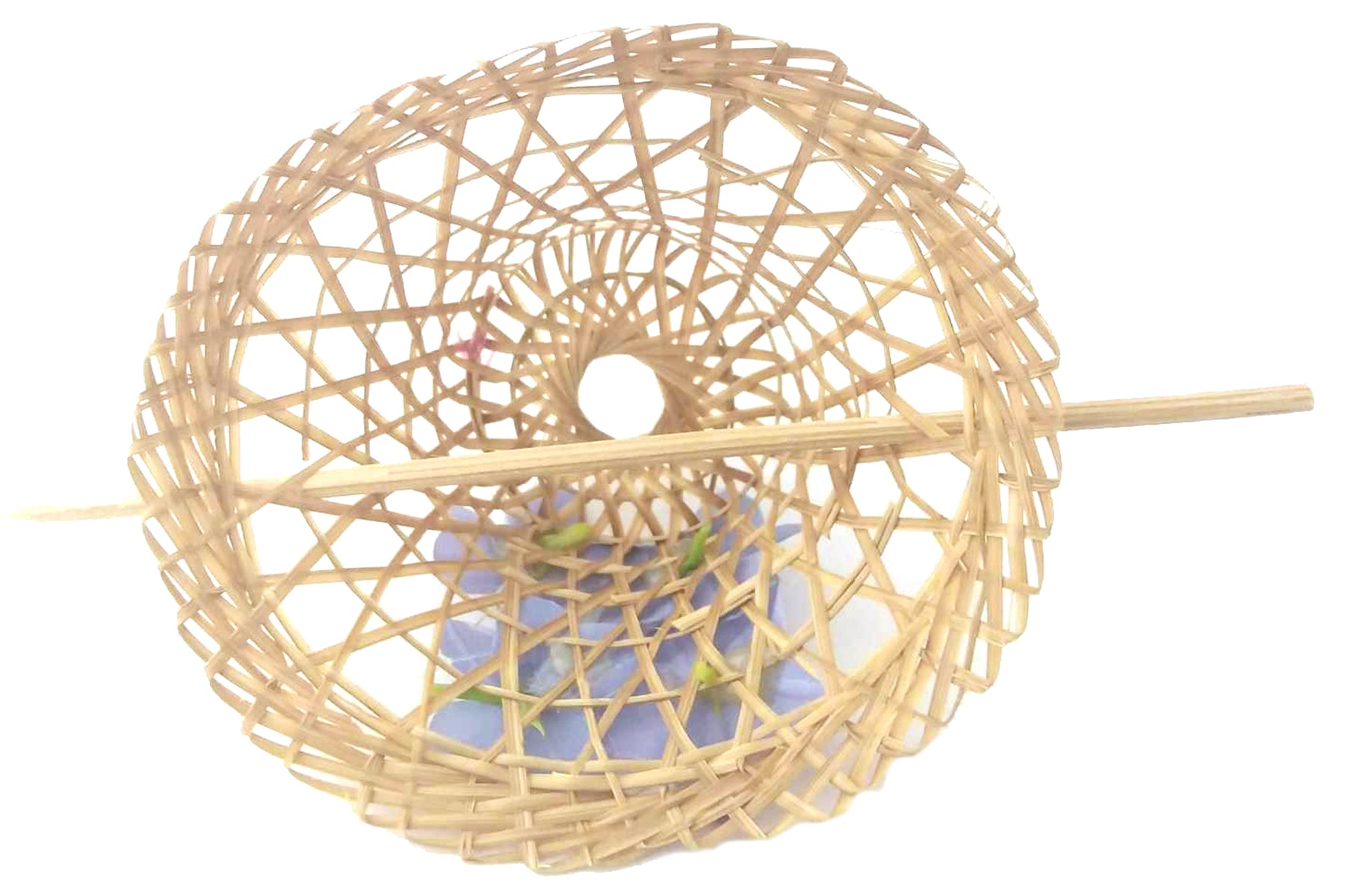 Vintage_HEADPIECE_Strohuetchen_BLueTEN_Haarspange_-_Flieder_killer_kirsche_3