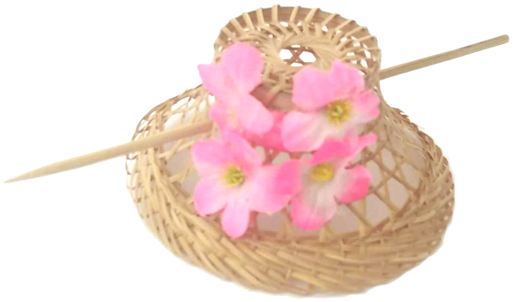 Vintage_HEADPIECE_Strohuetchen_BLueTEN_Haarspange_-_Pink_killer_kirsche1