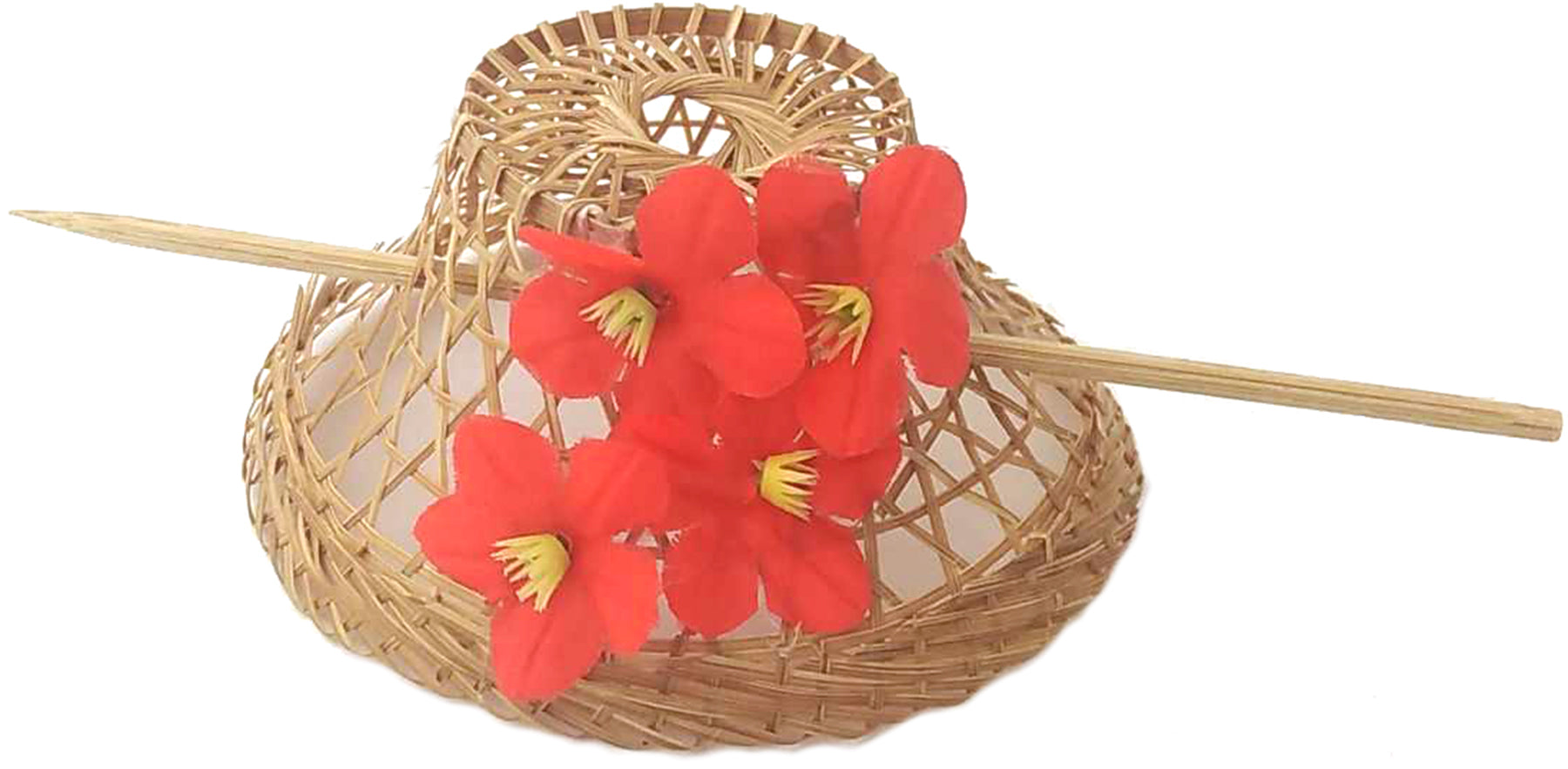 Vintage_HEADPIECE_Strohuetchen_BLueTEN_Haarspange_-_Rot_killer_kirsche_1