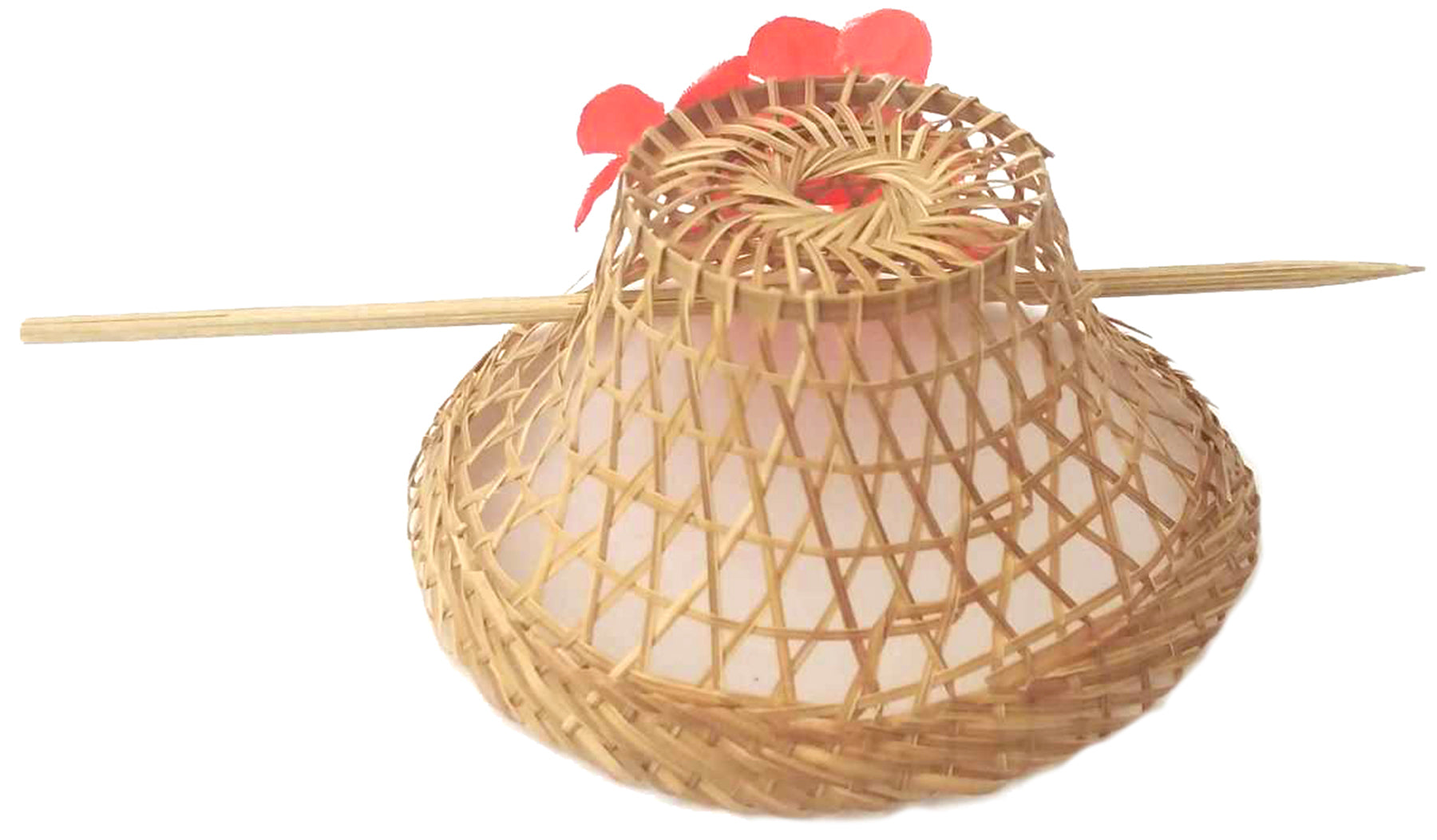 Vintage_HEADPIECE_Strohuetchen_BLueTEN_Haarspange_-_Rot_killer_kirsche_3