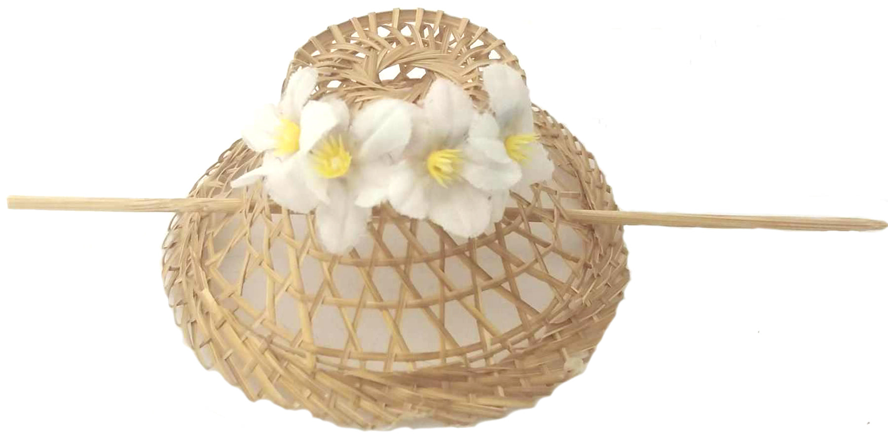 Vintage_HEADPIECE_Strohuetchen_BLueTEN_Haarspange_-_Weiss_killer_kirsche_1