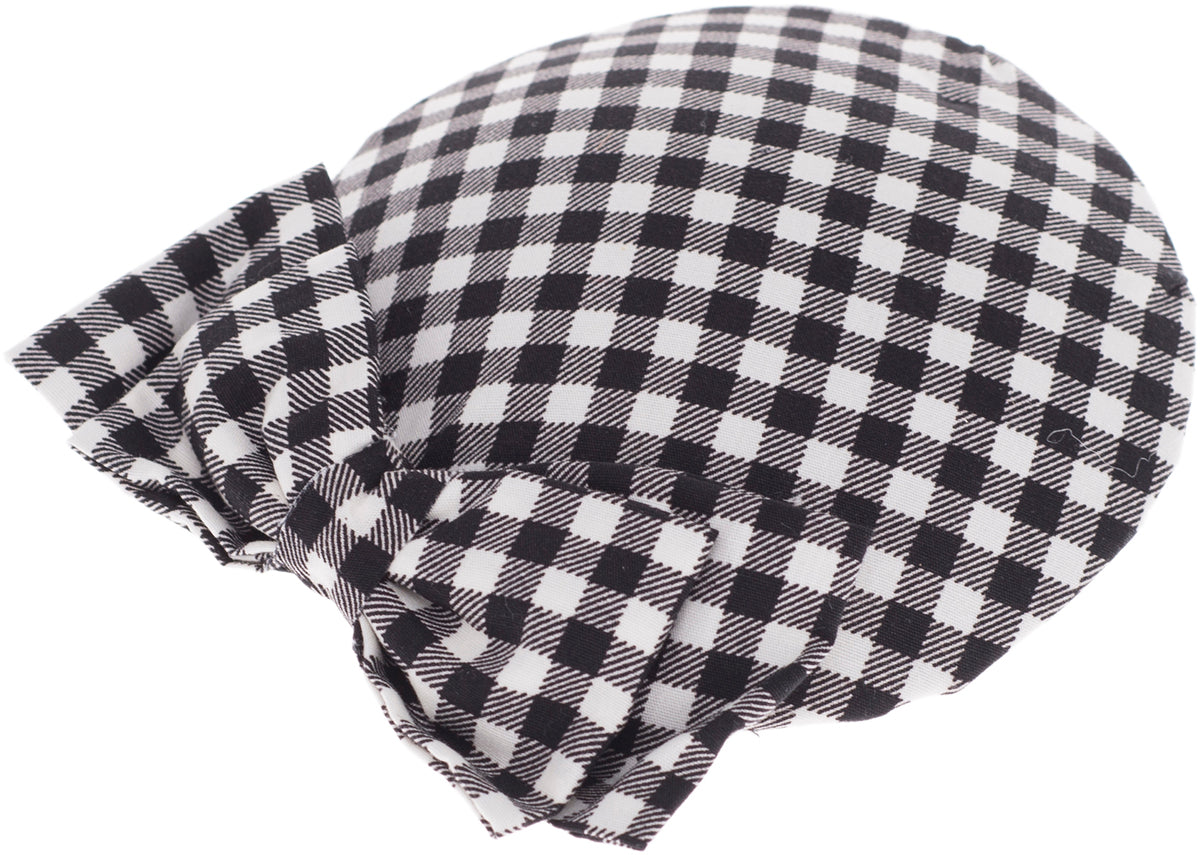 Vintage_JANAE_Pepita_GINGHAM_Bow_Schleife_PILLBOX_Huetchen_schwarz_killer_kirscheVEdYp9LxYiDVa
