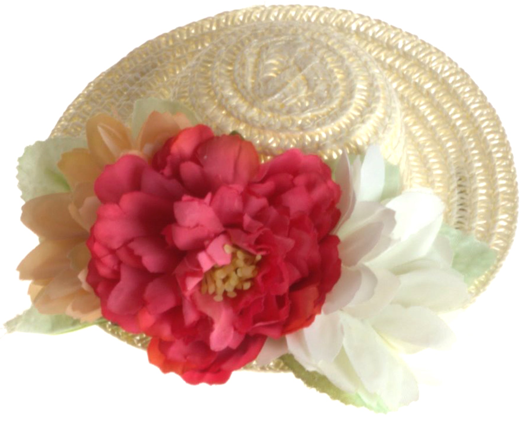 Vintage_LIORY_FLORAL_Retro_FLOWERS_Blumen_Strohhuetchen_Haarteil_HEADPIECE_Hut_Killer_Kirsche-2