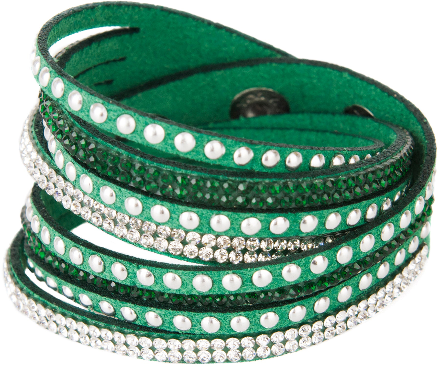 Vintage_MILEVA_Vintage_GLITZERSTEINCHEN_Nieten_ARMBAND_Armschmuck_killer_kirsche_gruen