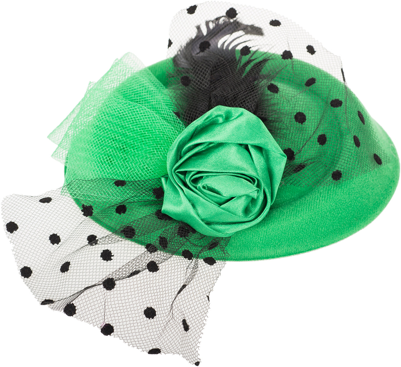 Vintage_NEDA_Rose_BOW_Polka_Dot_Feder_PILLBOX_Hut_HEADPIECE-1
