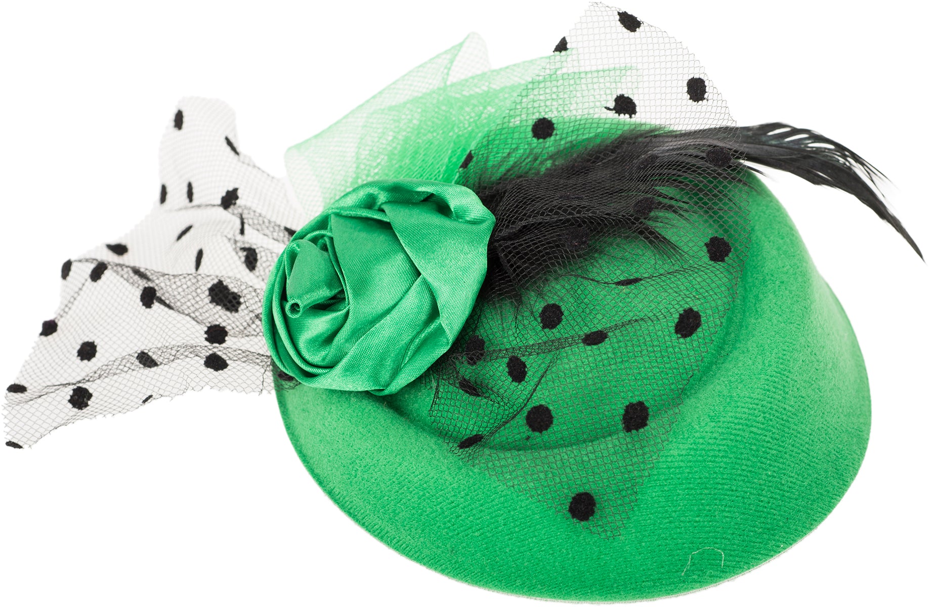 Vintage_NEDA_Rose_BOW_Polka_Dot_Feder_PILLBOX_Hut_HEADPIECE-2