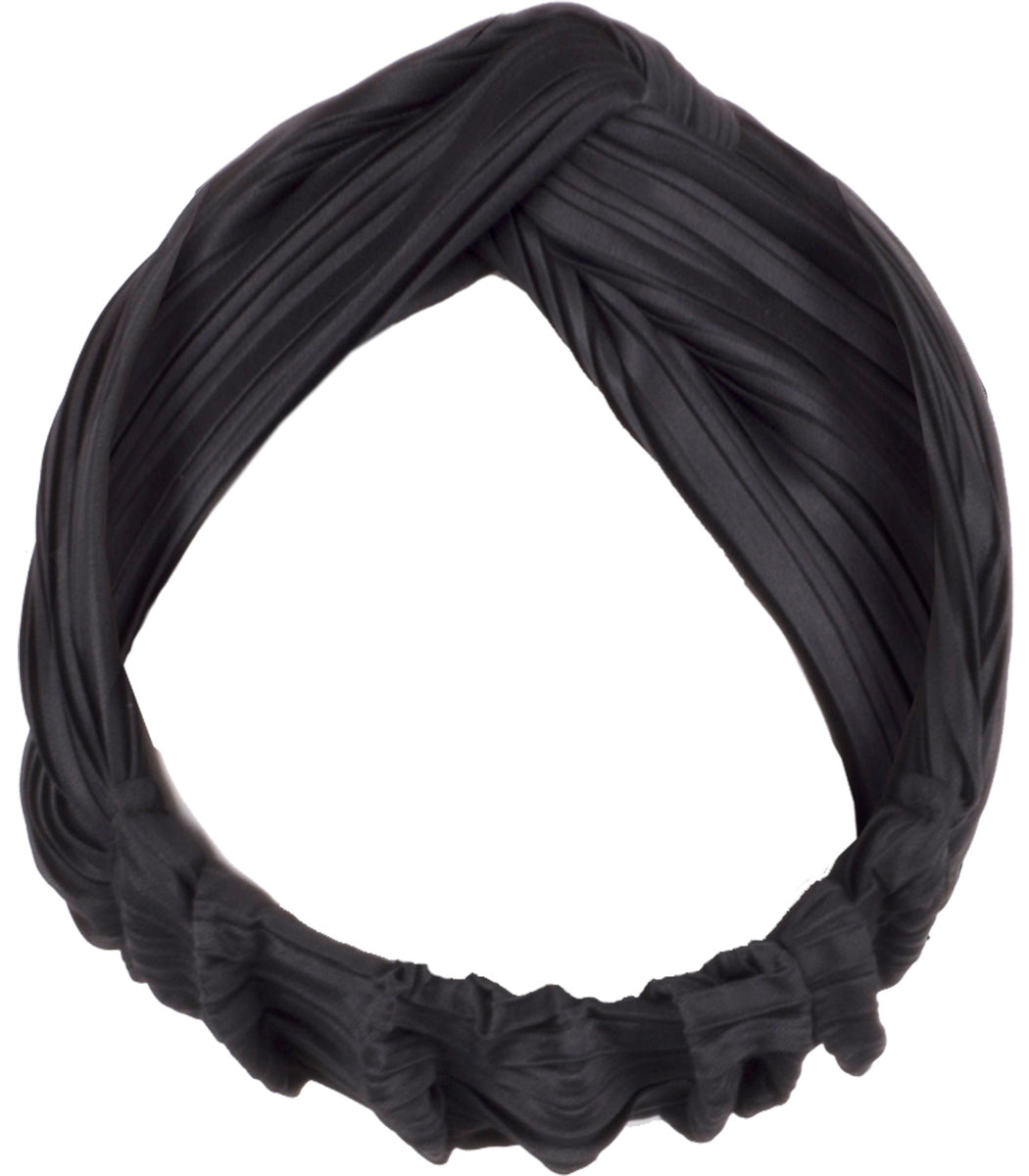 Vintage_PLEATED_Nostalgic_PLISSEE_Retro_STIRNBAND_Haarband_HAIRBAND_schwarz-3