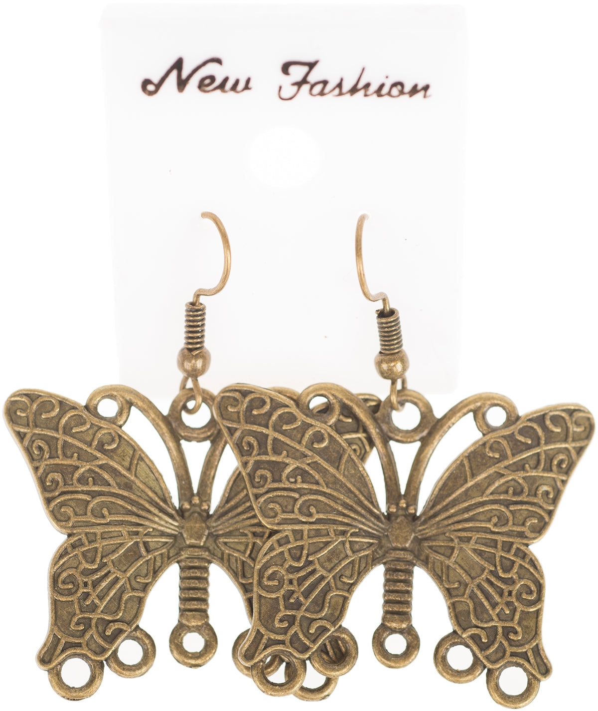 Vintage_RESIE_Schmetterling_BUTTERFLY_Ohrringe_OHRHaeNGER_-_Altgoldfarben-2