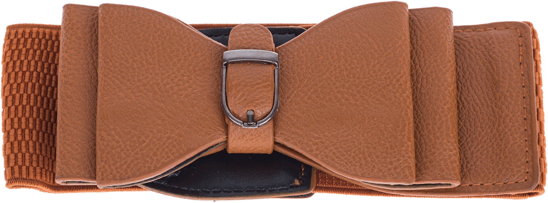 Vintage_Stretch_DOPPELSCHLEIFE_Retro_BUCKLE__Bow_50s_TAILLENGueRTEL_-_Haselnussbraun_killer_kirsche