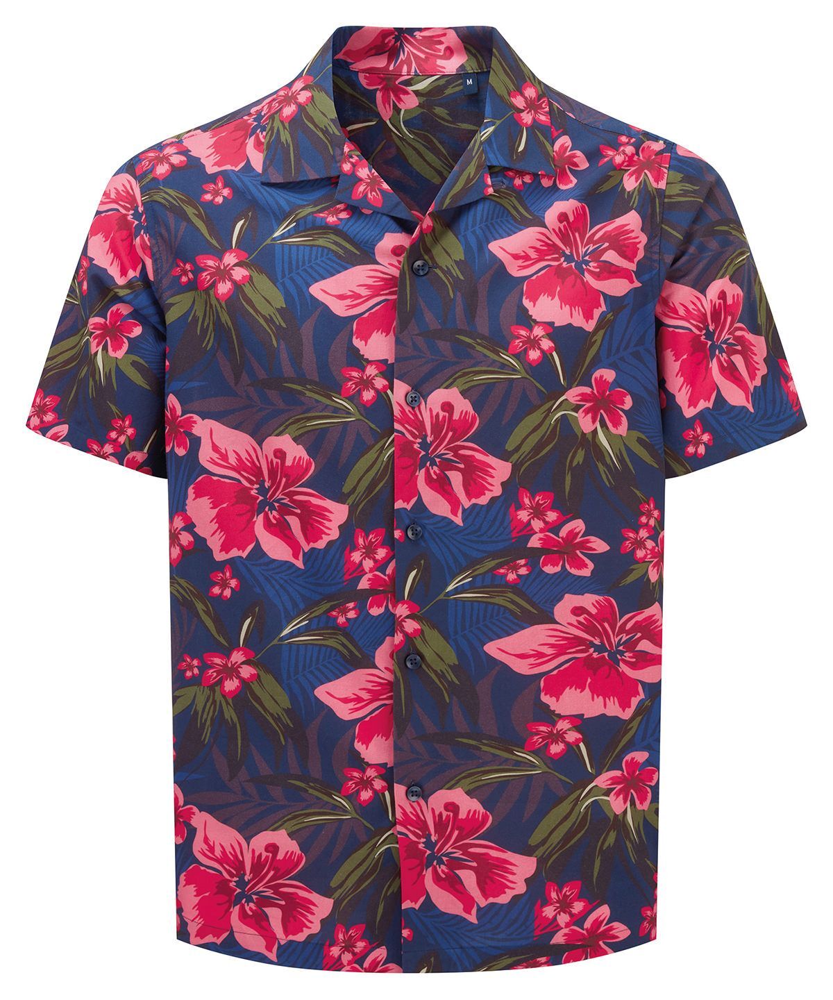 Vintage_Tropical_HIBISCUS_ALLOVER_Hawaii_Shirt_Blumen_HEMD__Kurzarmhemd_-_Dunkelblau-2