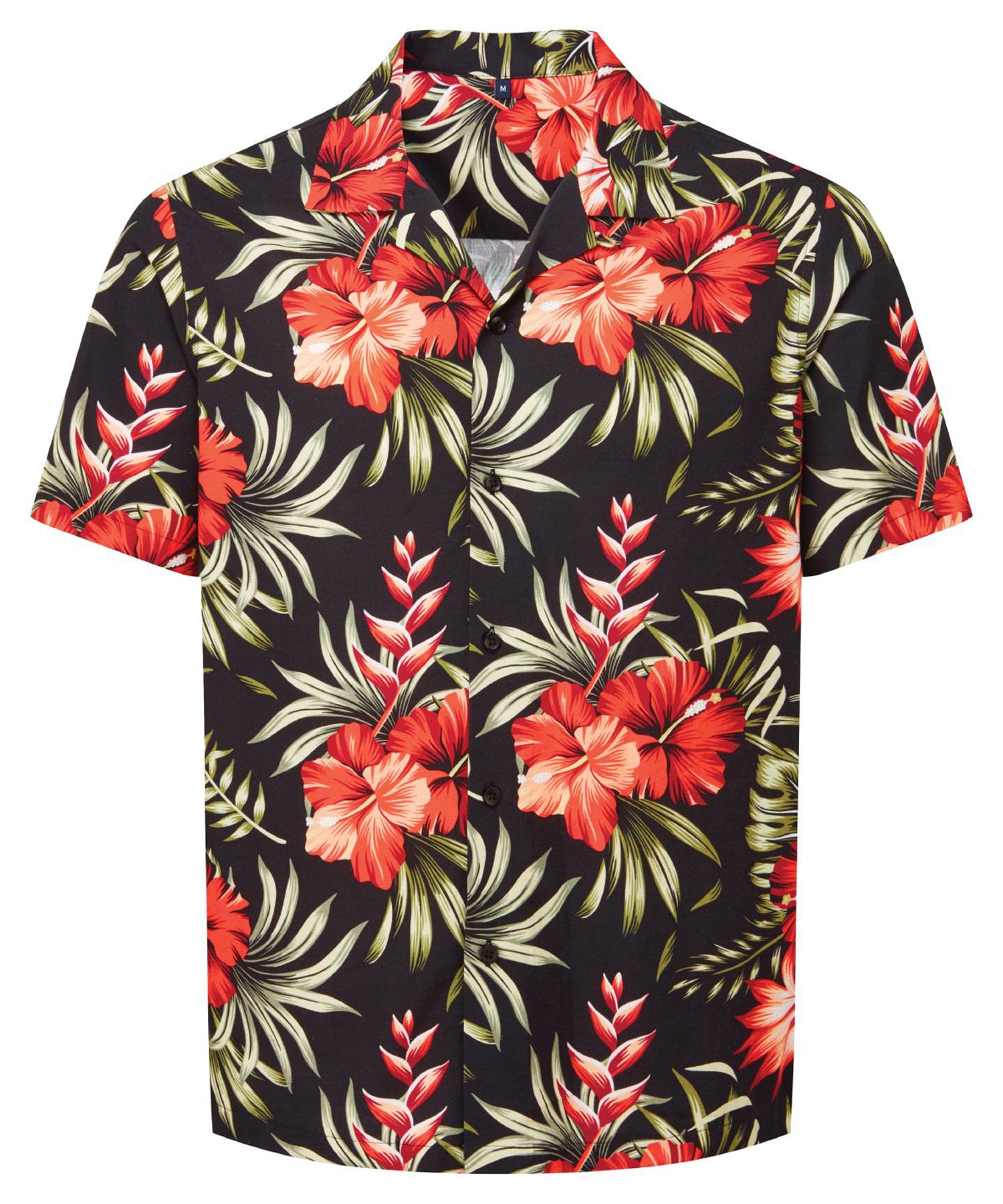 Vintage_Tropical_HIBISCUS_ALLOVER_Hawaii_Shirt_HEMD_Kurzarmhemd_-_Schwarz-1