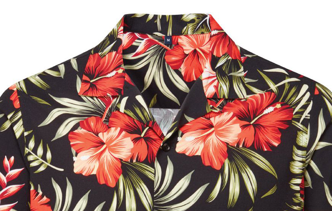 Vintage_Tropical_HIBISCUS_ALLOVER_Hawaii_Shirt_HEMD_Kurzarmhemd_-_Schwarz-4